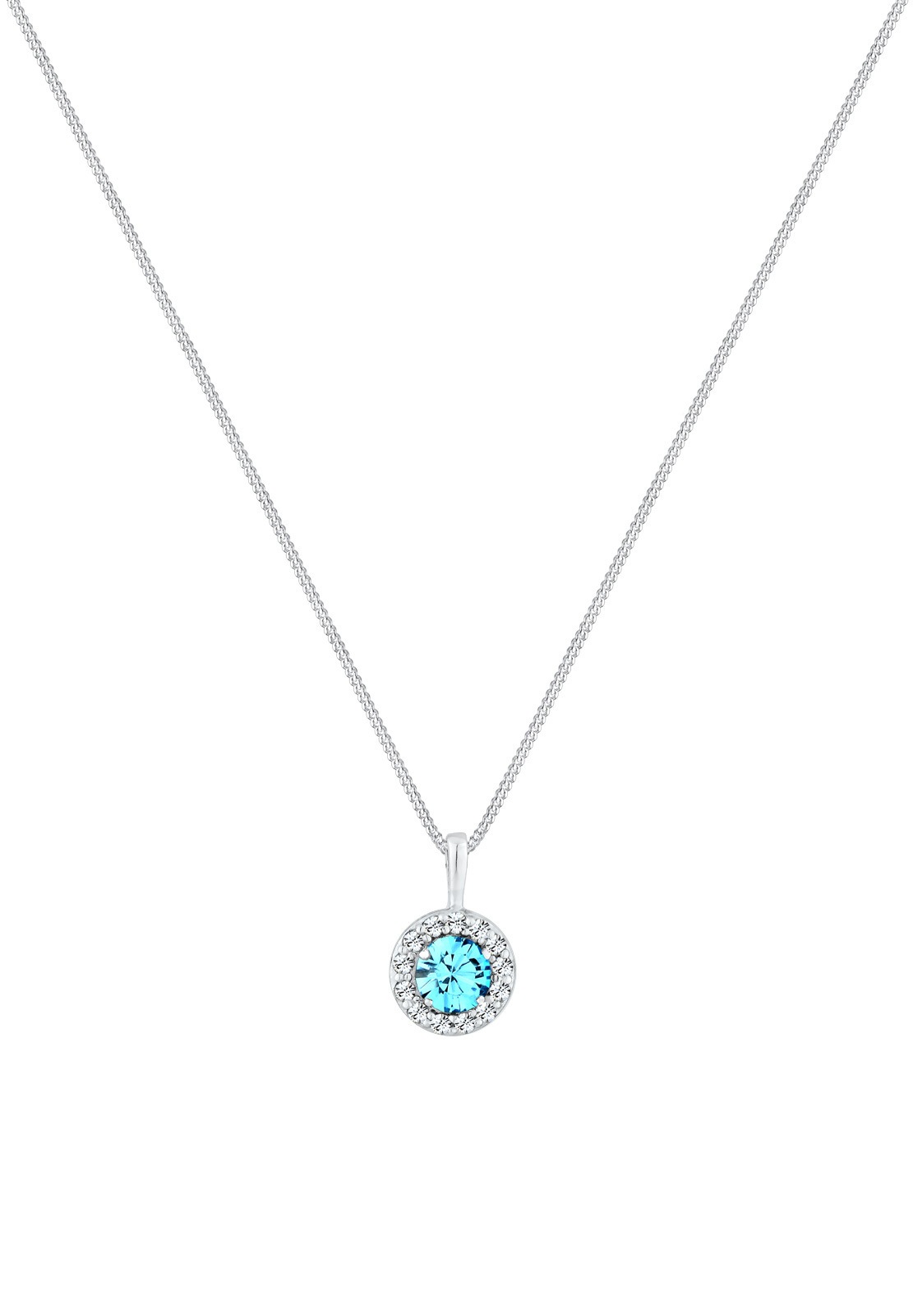 Elli Collierkettchen »Solitär Glas Kristalle Weiß 925 Sterling Silber«