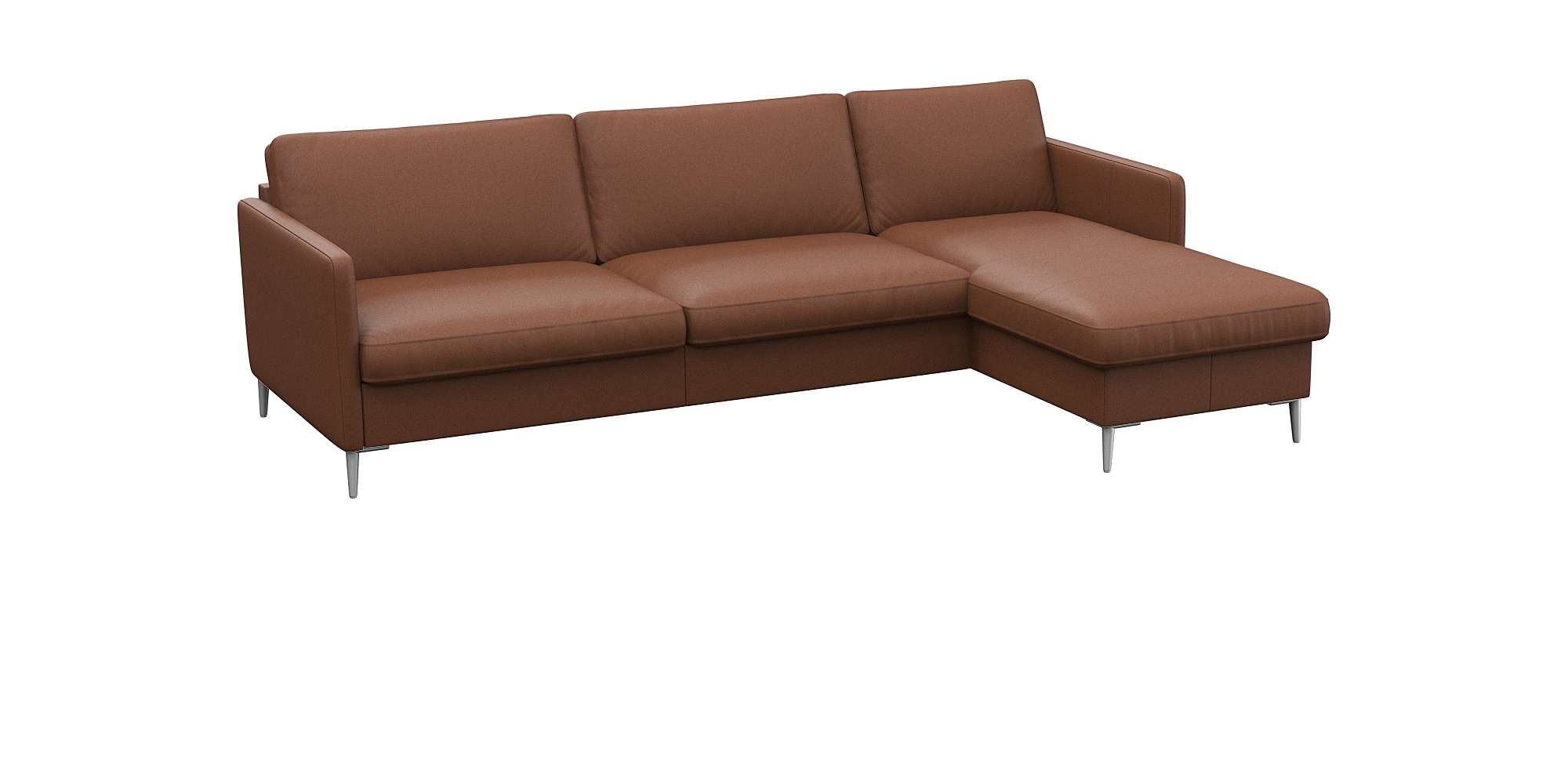 FLEXLUX Ecksofa »Fiore, super Sitzkomfort durch Kaltschaum im Sitz, L-Form«, schmale Armlehnen, Füße Alu