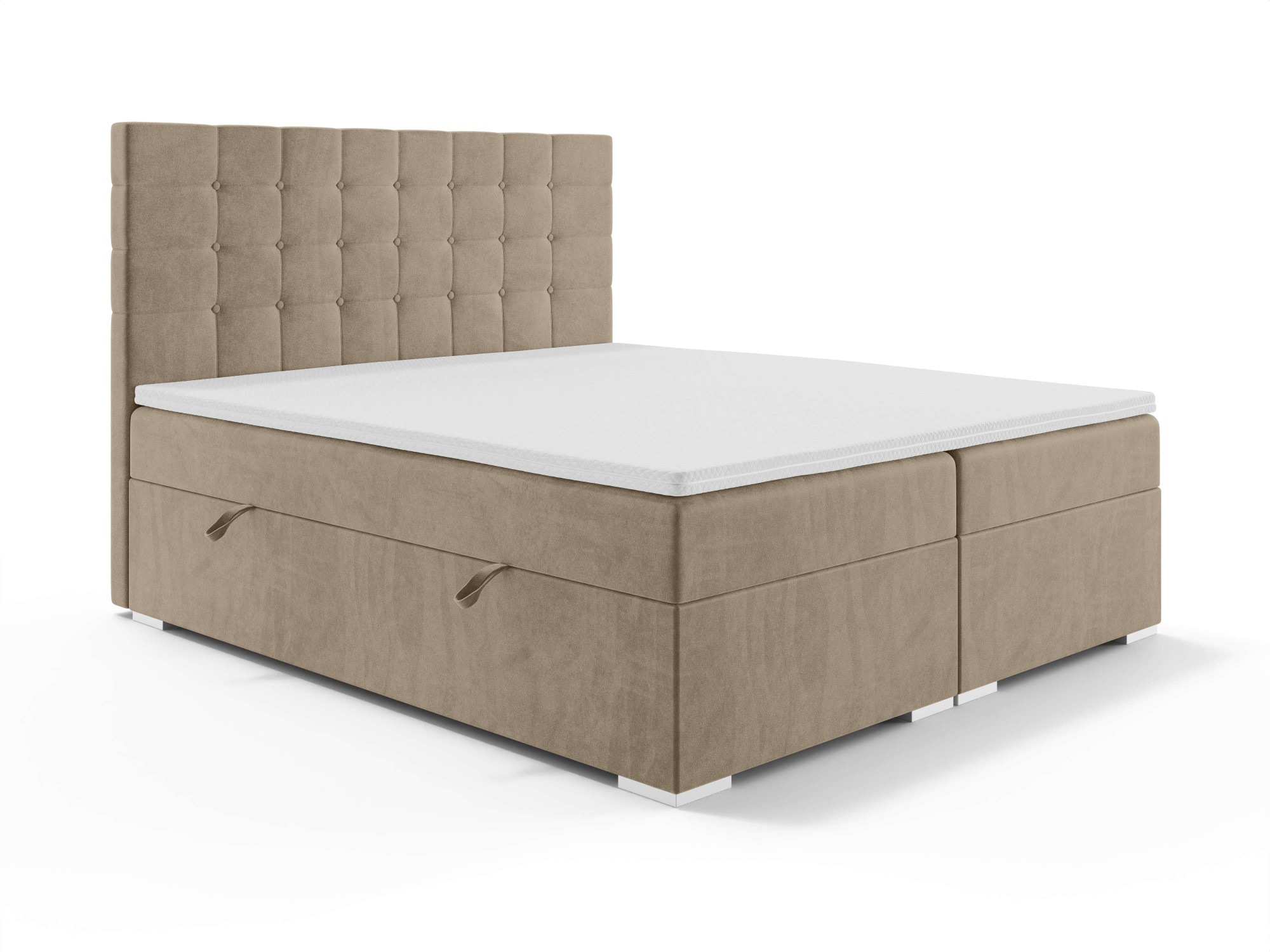 INOSIGN Polsterbett »Semla mit Matratze und Topper, in 3 Breiten (140, 160 und 180 cm)«, Boxspringbett mit Kopfteil, Bettkasten, Matratze (BFK/TFK) und Topper