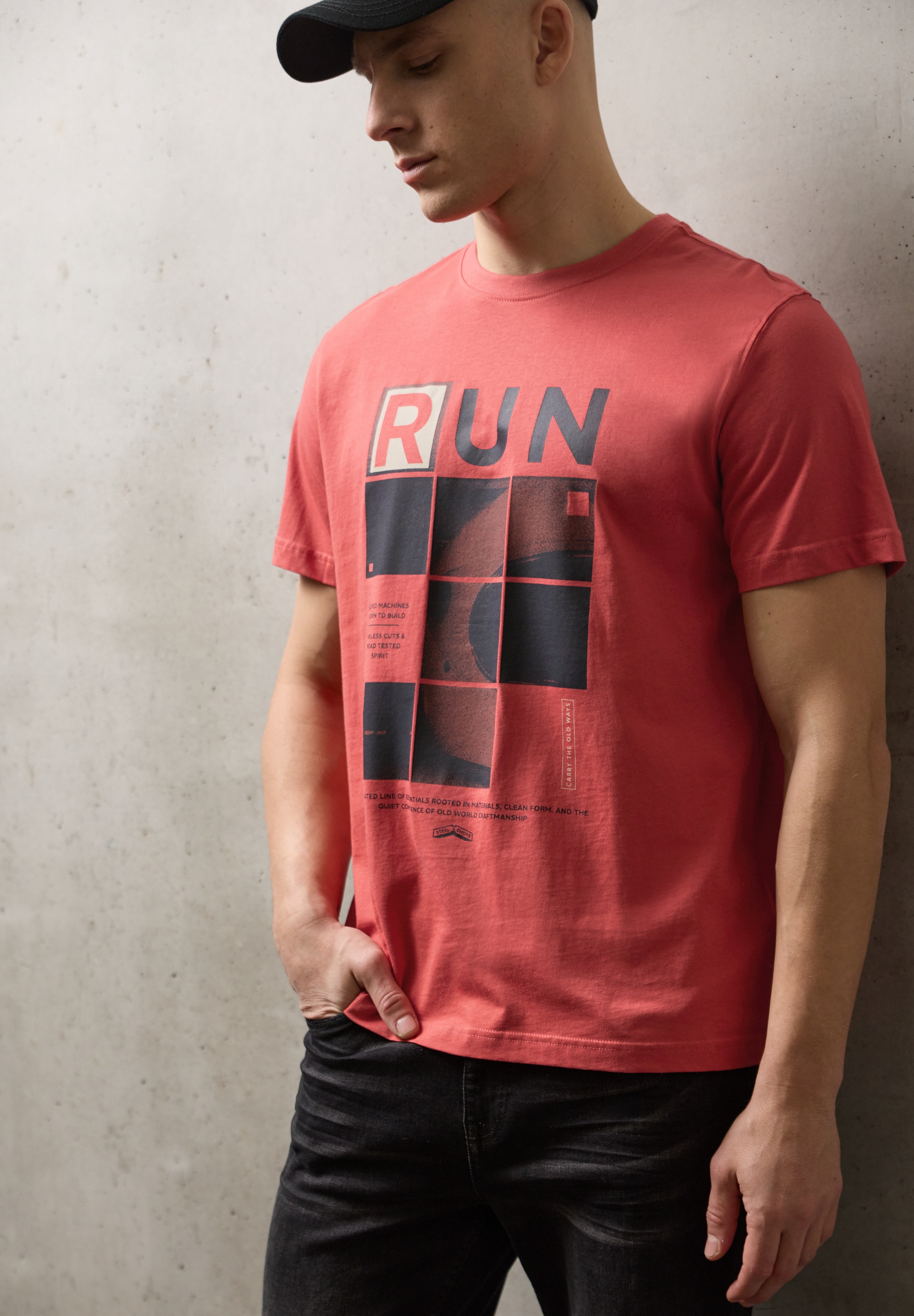 STREET ONE MEN T-Shirt aus reiner Baumwolle