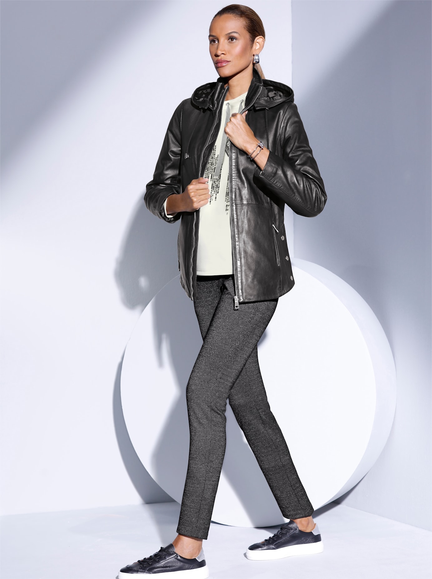 Mainpol Lederjacke mitKapuze günstig online kaufen