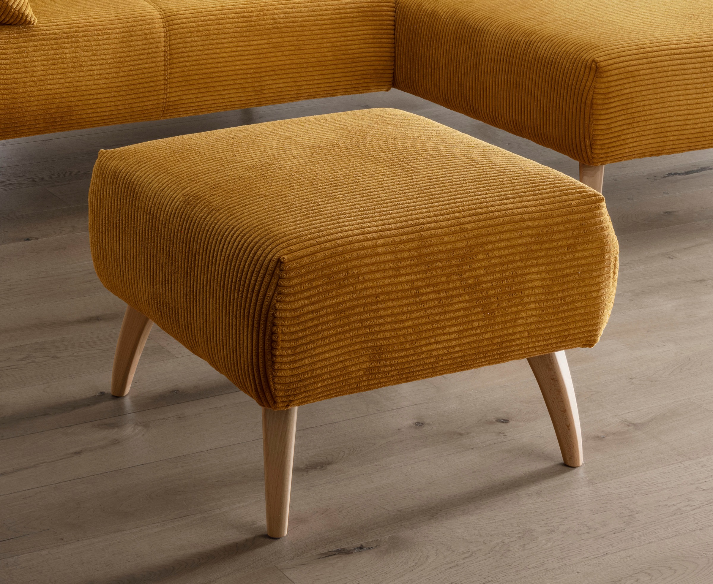 Home affaire Polsterhocker "Colori" Holzfußfarbe wählbar, verschiedene Stof günstig online kaufen