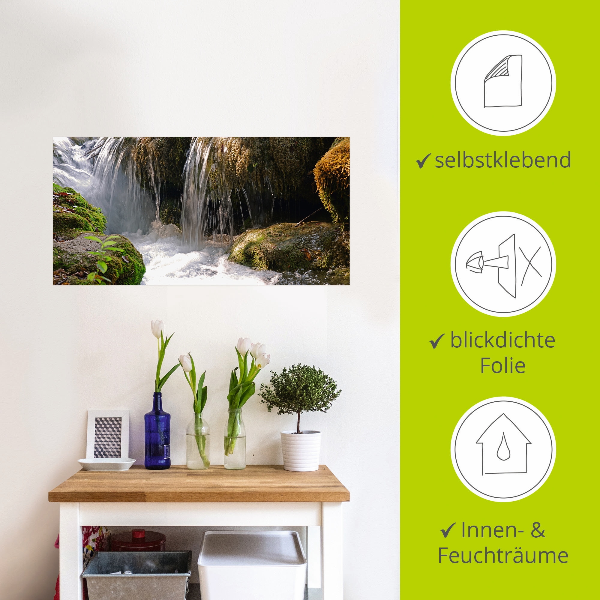 Artland Wandbild »Wasserfall«, Gewässer, (1 St.), als Leinwandbild, Poster, Wandaufkleber in verschied. Größen