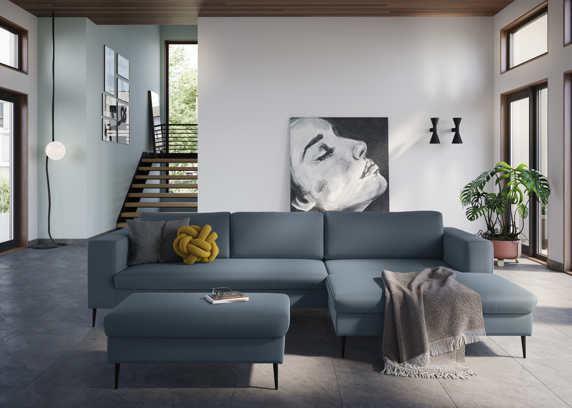 DOMO collection Sitzhocker »Modica«, passend zur Serie, auch in Cord