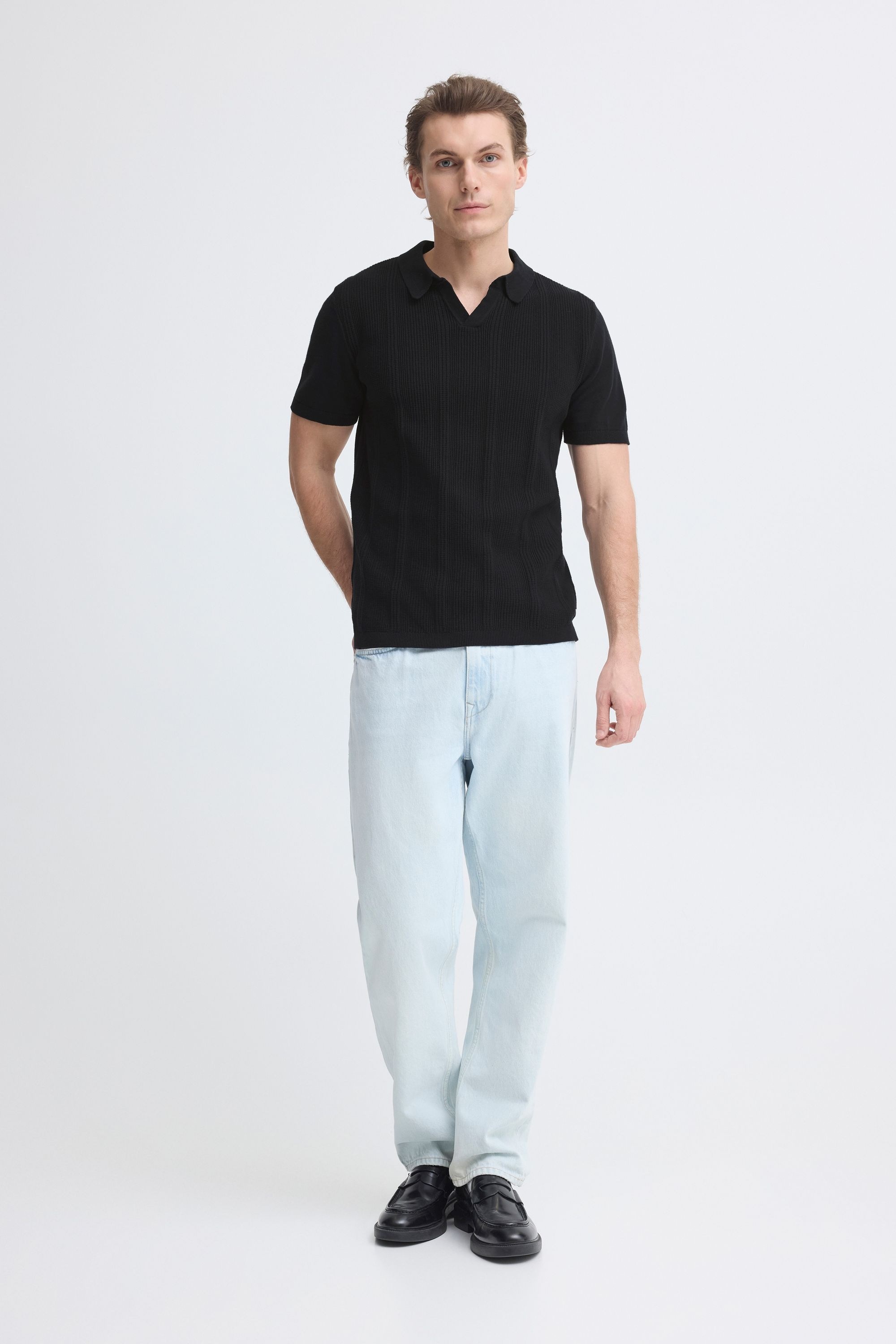 Thumbnail - Blend Poloshirt "BHBaron" Stilvolles T-Shirt mit Kragen und strukturiertem Rippmuster