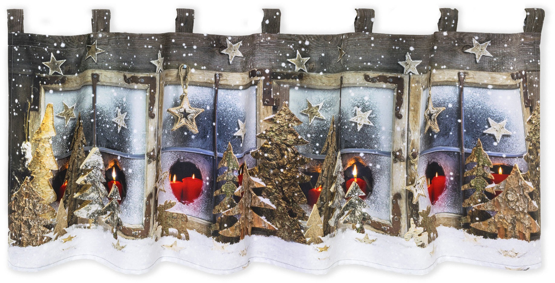 Delindo Lifestyle Scheibengardine "Winterlandschaft" Schlaufen 1 Stk. tlg. günstig online kaufen