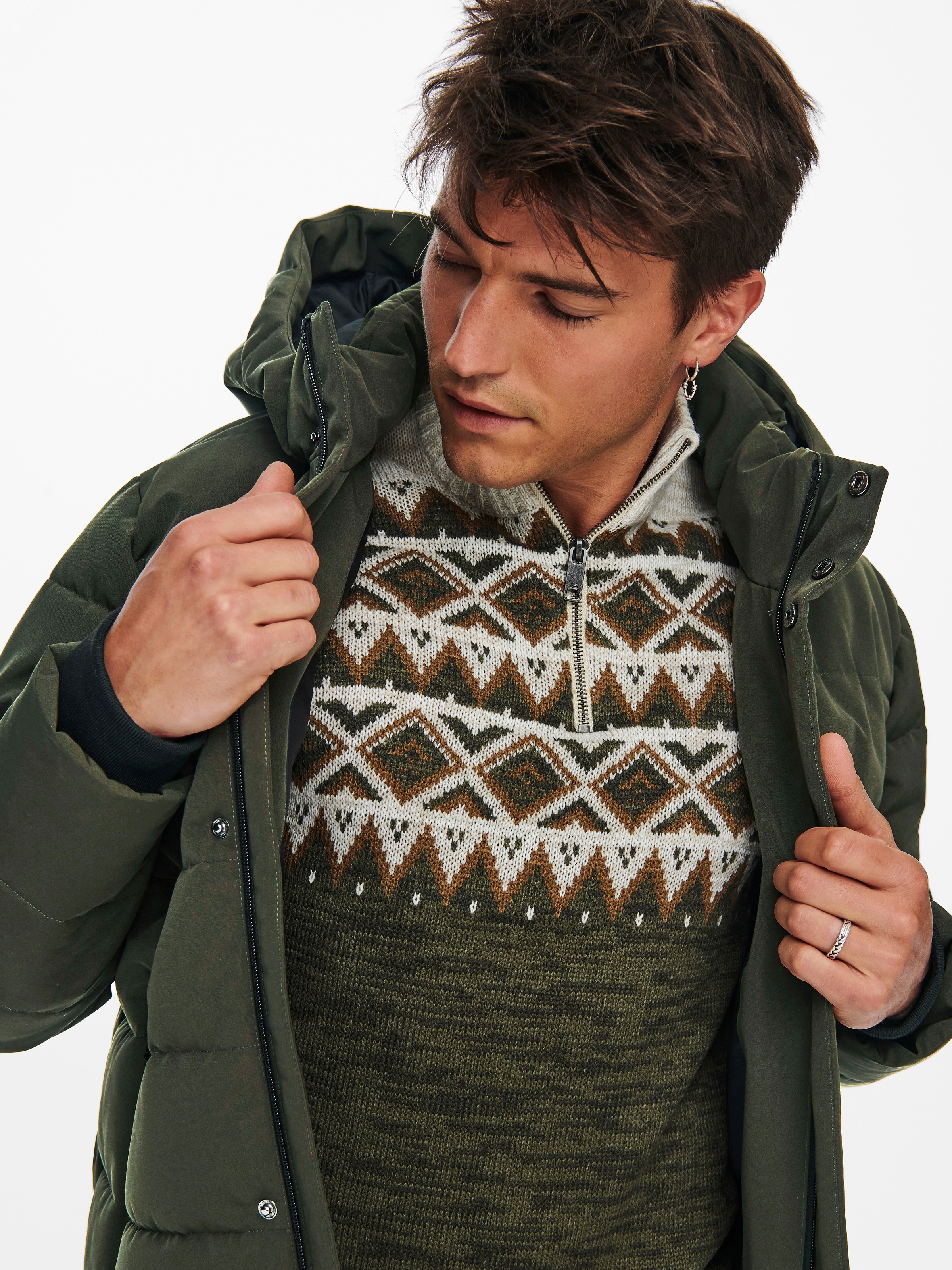 ONLY & SONS Steppjacke "ONSCAYSON PUFFA OTW NOOS" mit Kapuze günstig online kaufen