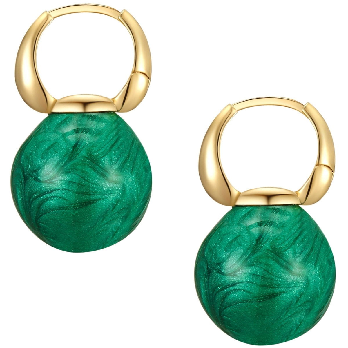 Yokoamii Paar Creolen »Set: Y501« gelb vergoldet mit Emaille