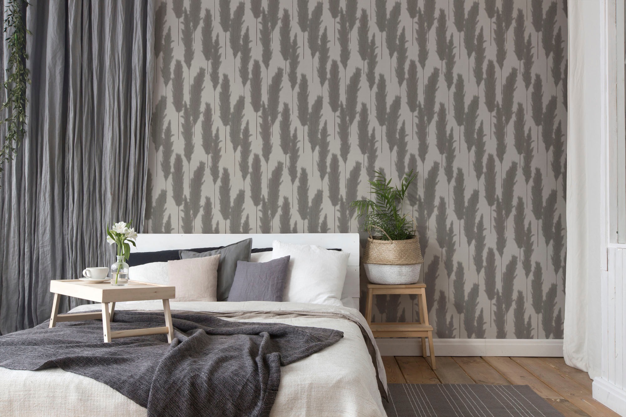 A.S. Création Vliestapete »Hygge«, floral-Motiv-gemustert, Tapete Schilfgras Tapete Pampasgras Tapeten Wohnzimmer Schlafzimmer
