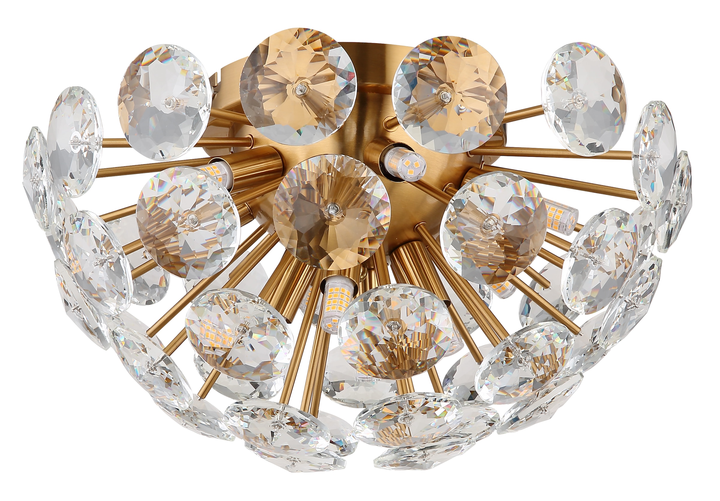 GLOBO LIGHTING Deckenleuchte »VIRINA«, Leuchtmittel G9 | ohne Leuchtmittel, Deckenlampe/goldfarben/Kristalle/elegant/Wohnzimmer