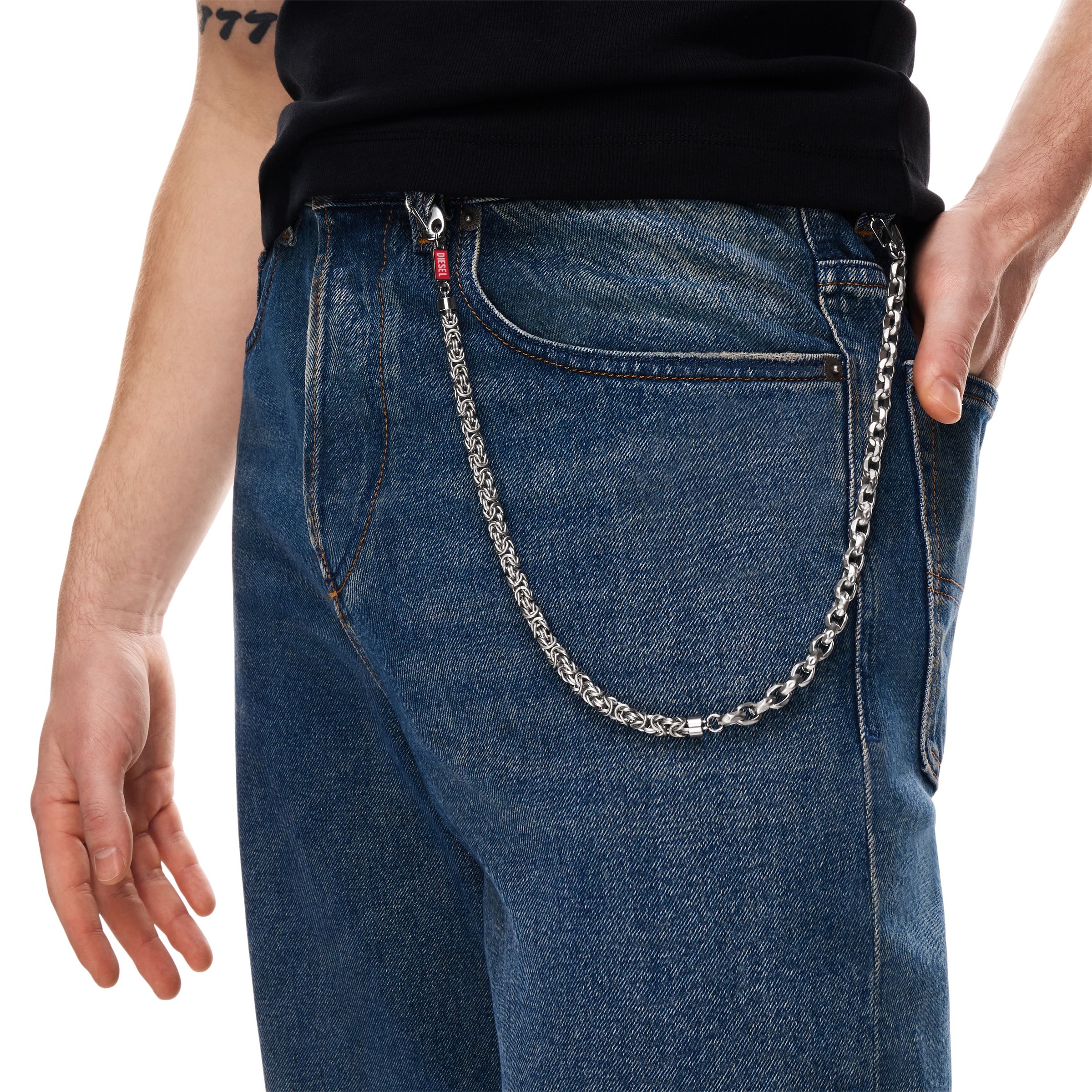 Diesel Kette ohne Anhänger »Schmuck Geschenk Edelstahl Halsschmuck Halskette Diesel Font« Emaille