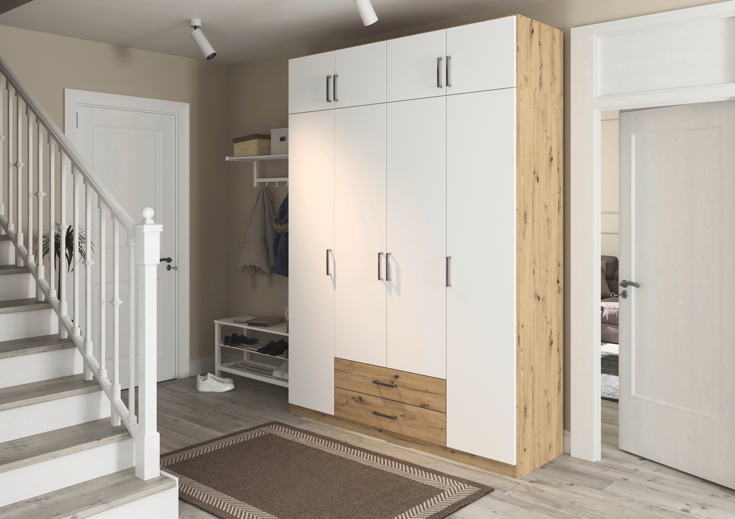 Thumbnail - rauch Kleiderschrank "Schrank Garderobe Wäscheschrank GAMMA in 4 Breiten 91-226 cm" 3 verschiedene Ausstattungen BASIC/C...