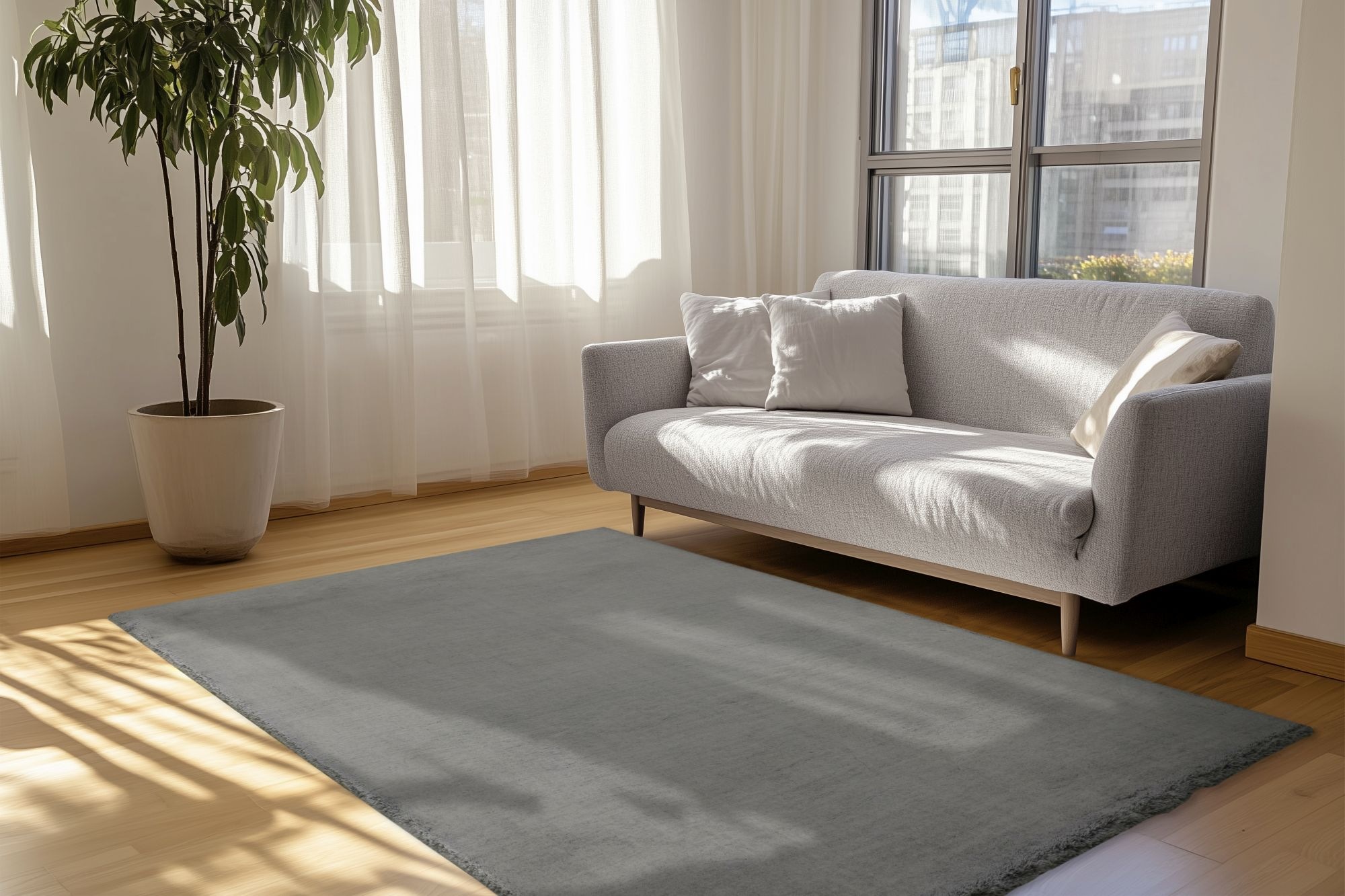 Kayoom Hochflor-Teppich "Luxe 525" rechteckig 45 mm Höhe Hochflor, Kaninche günstig online kaufen