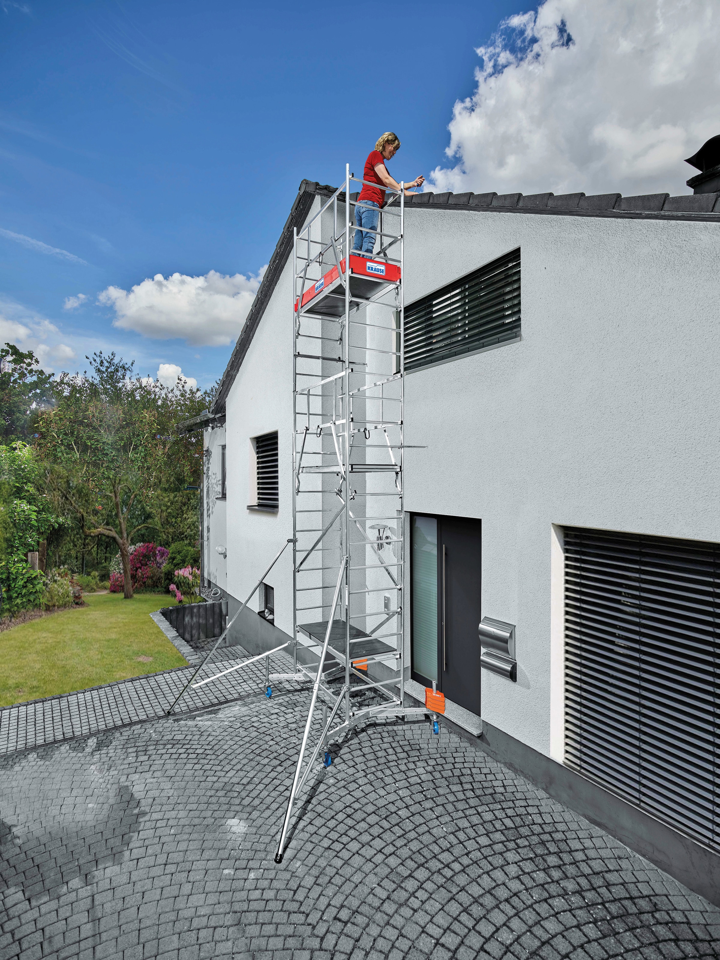 KRAUSE Arbeitsgerüst »ClimTec System«, Komplettgerüst inkl. 1 Aufstockung, 2 Aufstockung + Fahrrollensatz