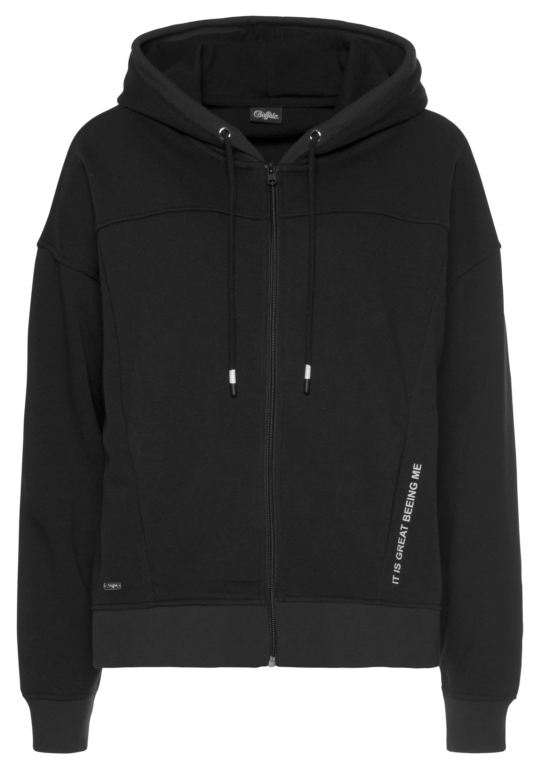 Buffalo Kapuzensweatjacke, mit Statement Druck, Loungeanzug