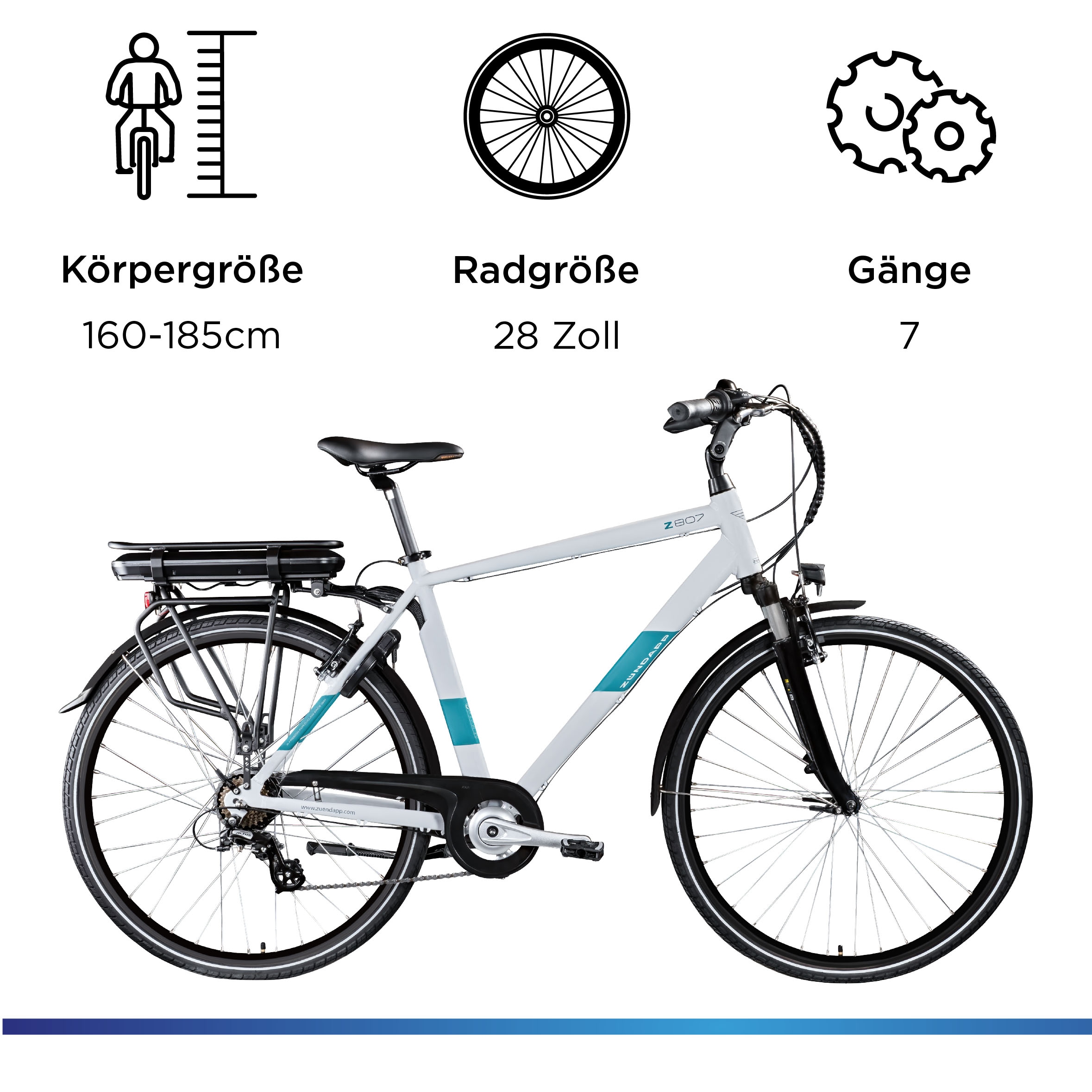 Zündapp E-Bike »Z807«, 7 Gang, Shimano, Altus, Heckmotor 250 W