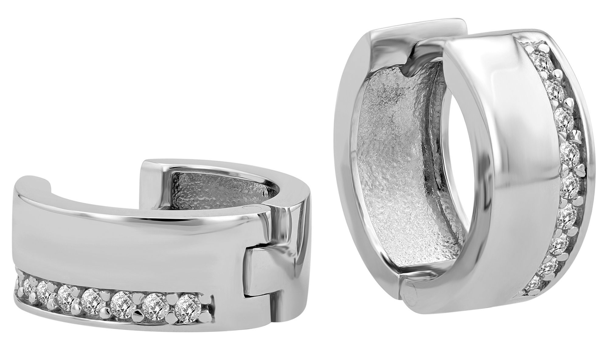 Adelia´s Klappcreolen "Ohrringe – Klappcreole aus 925 Silber mit Zirkonia" Schöne Geschenkidee zum einen besonderen Tag