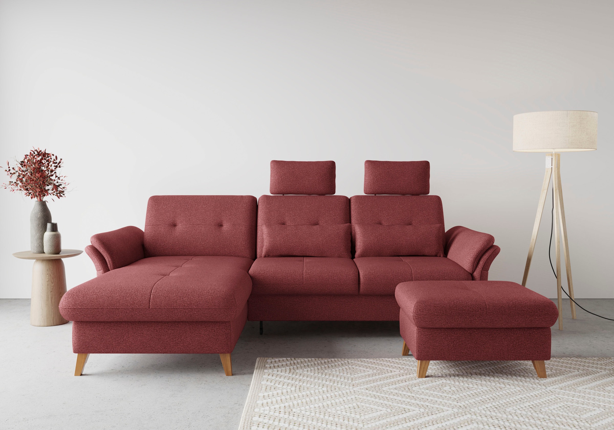 sit&more Ecksofa »Göteborg«, Sitztiefenverstellung und Federkern, wahlweise mit Bettfunktion