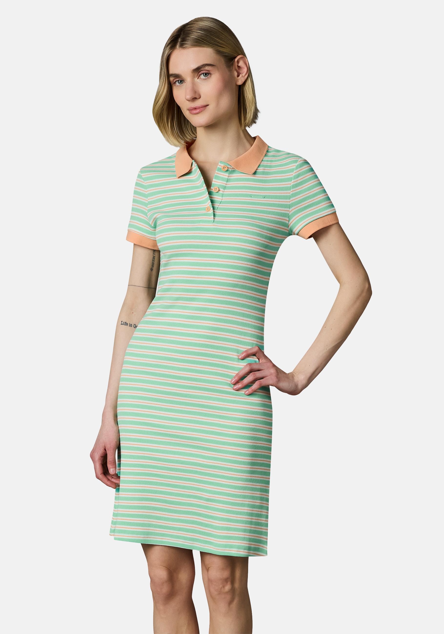 Ragwear A-Linien-Kleid "Colaro Stripes Dress YOUMODO" Ohne Taschen Gestreiftes Damen Minikleid mit Hemdkragen