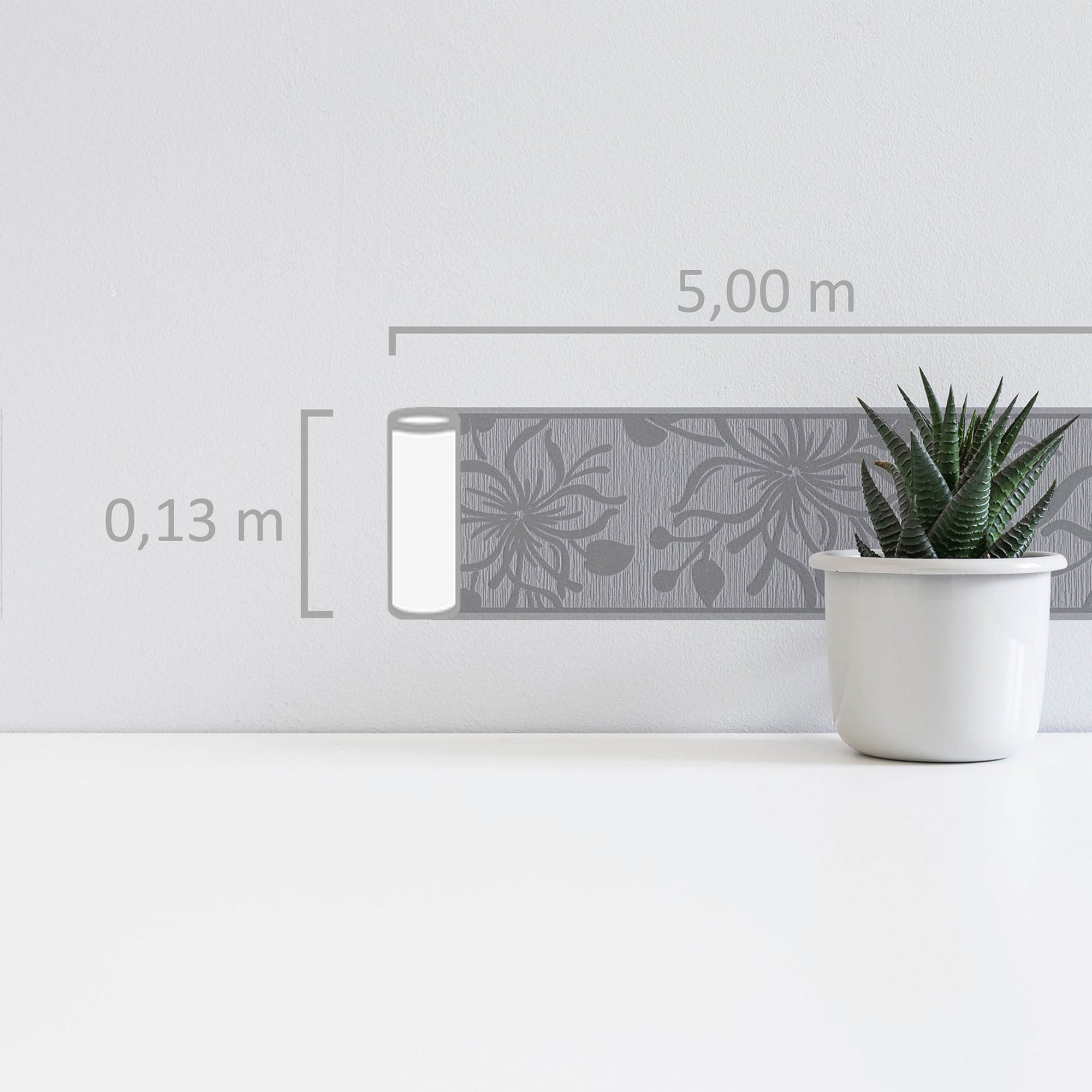 A.S. Création Bordüre »Only Borders 11«, geblümt-floral-natürlich, Tapete Bordüre Blumen Borte Wohnzimmer Schlafzimmer Küche Flur Design