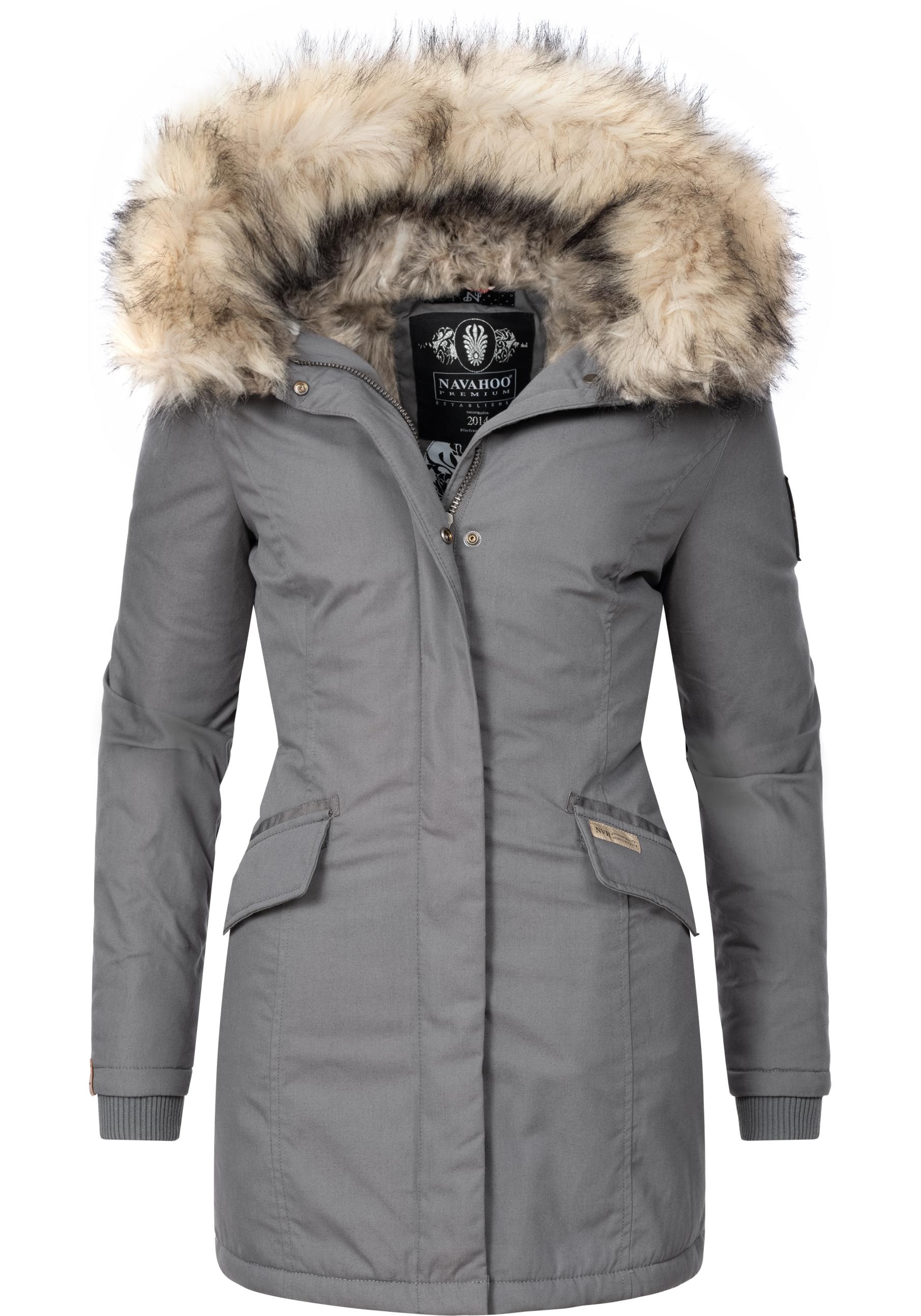 Navahoo Wintermantel "Cristal", stylischer Damen Winterparka mit Kunstfell- günstig online kaufen