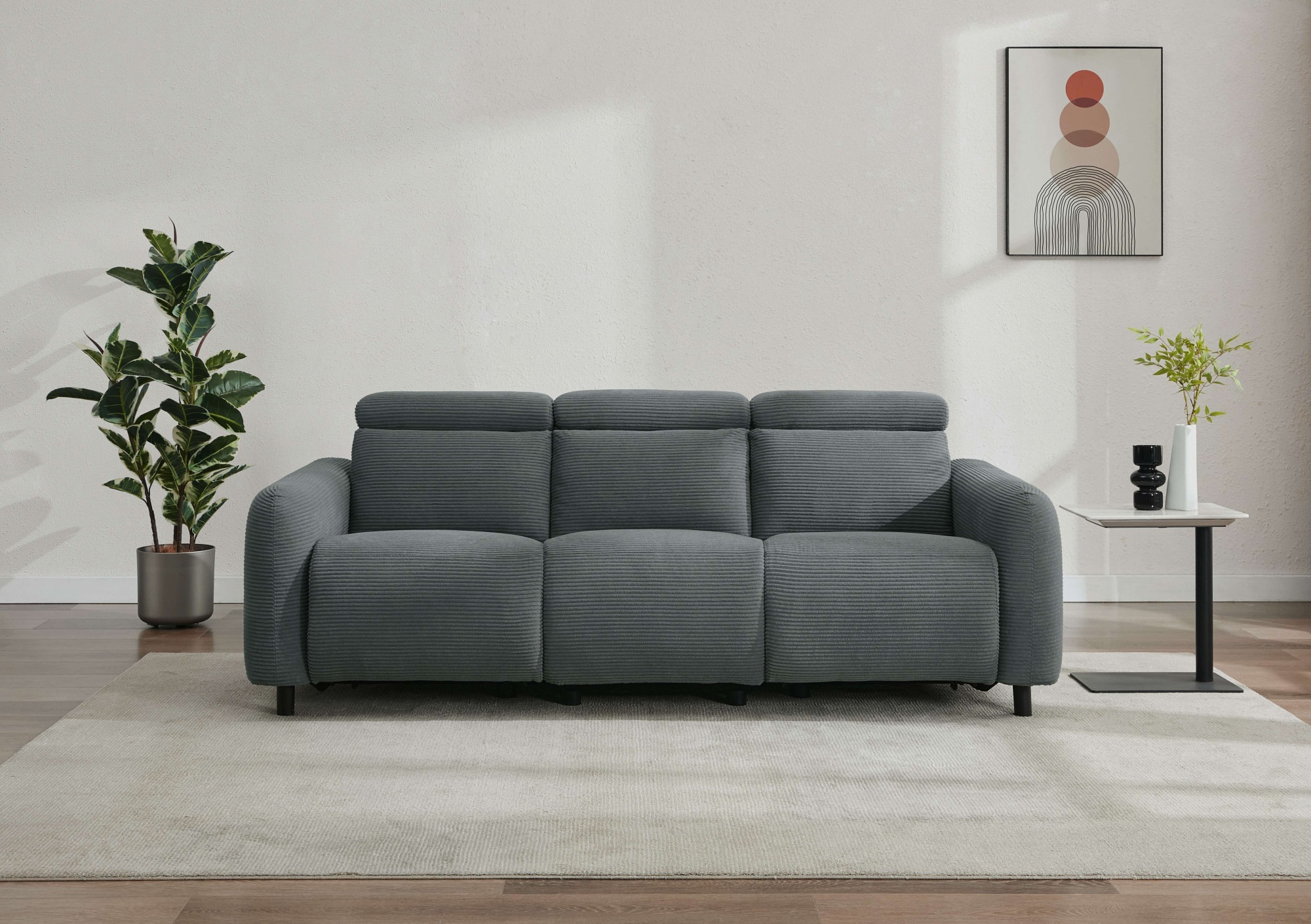 Home affaire 3-Sitzer "SKAANE in Cord, Sofa mit manueller u. elektrischer R günstig online kaufen