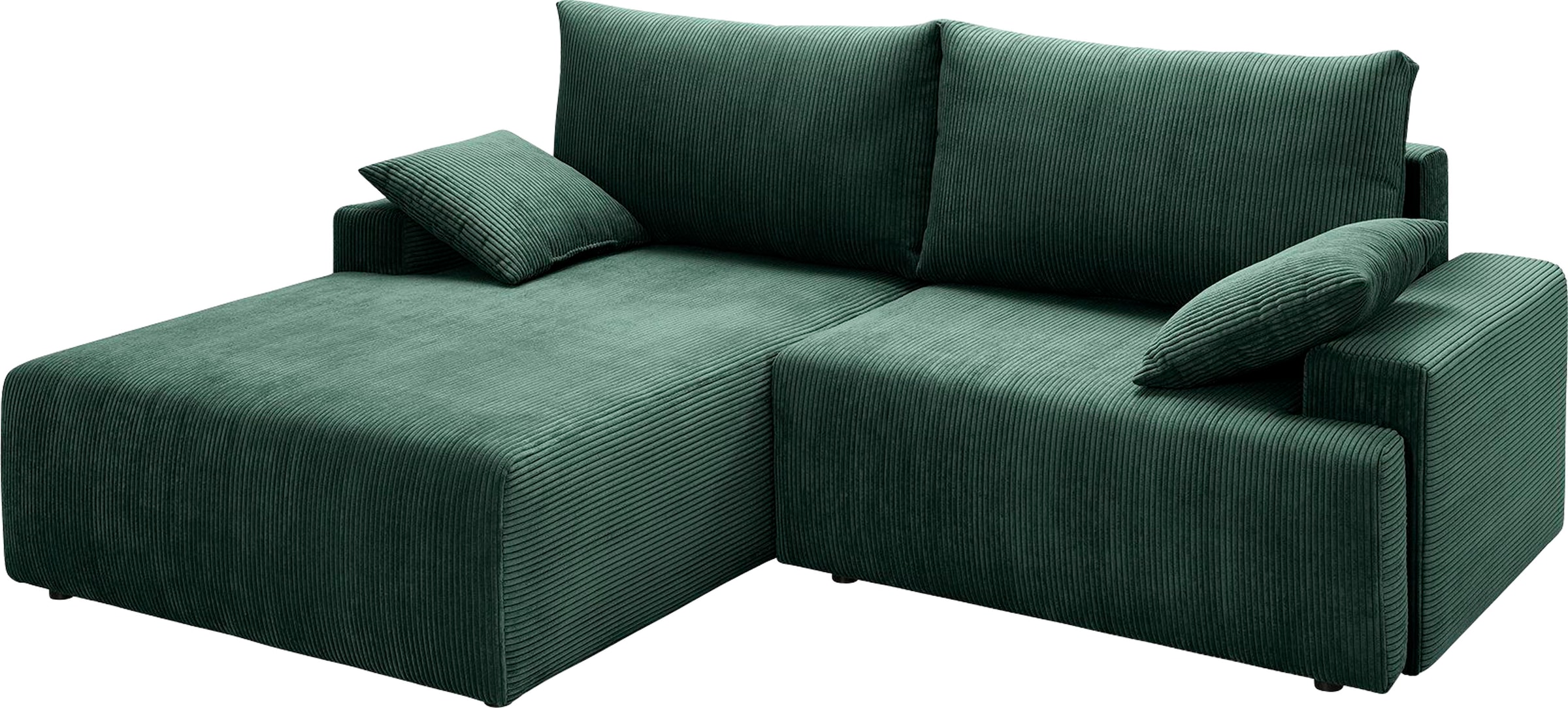 exxpo - sofa fashion Ecksofa »Orinoko, aktuelles Design und hoher Sitzkomfort, L-Form«, inkl. Bettfunktion und Bettkasten, schöne Farben im angesagten Cord
