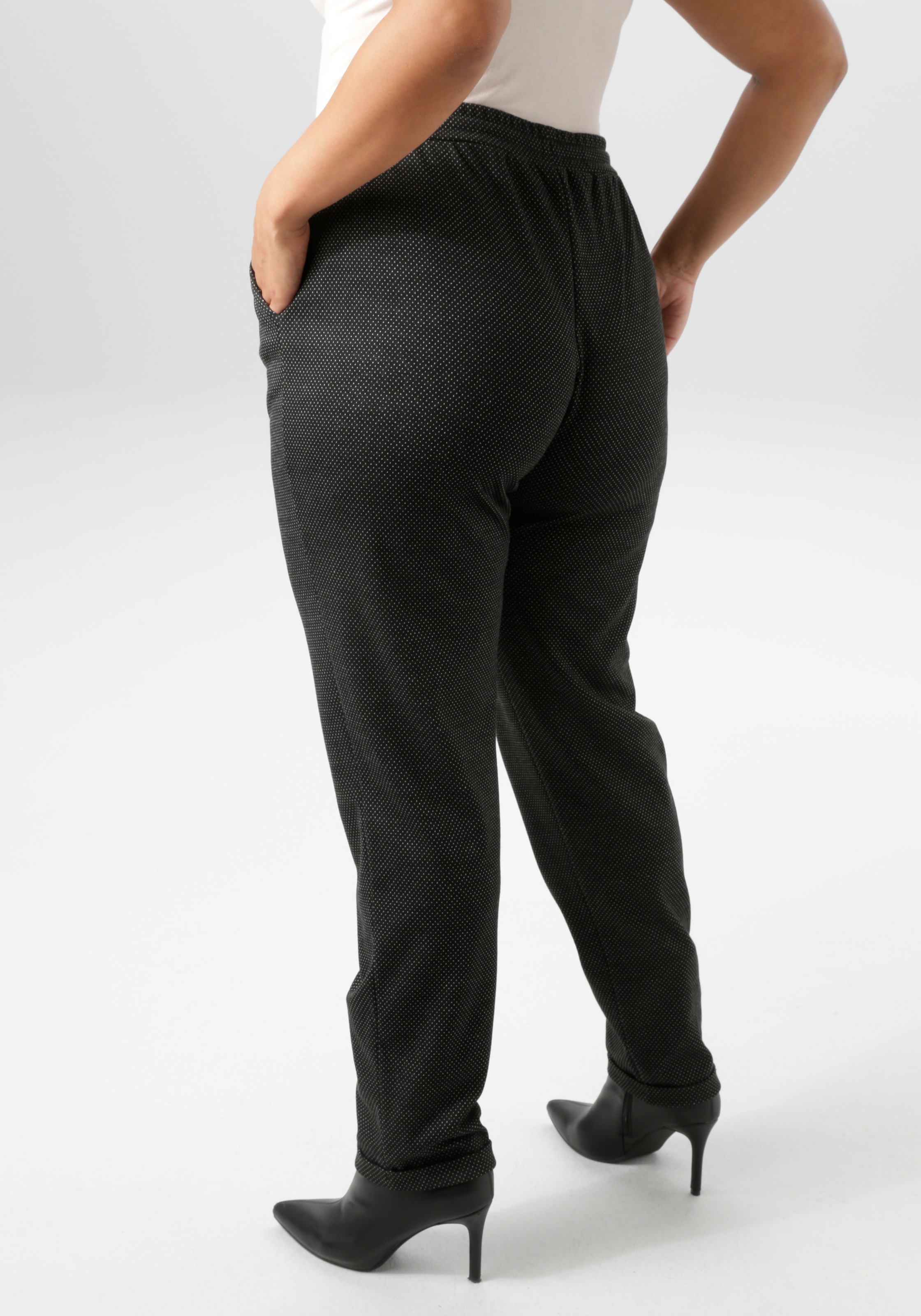 Aniston PLUS Schlupfhose, aus elastischer Jacquard-Qualität - NEUE KOLLEKTI günstig online kaufen