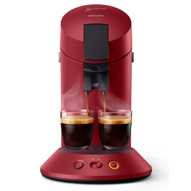 Philips Senseo Kaffeepadmaschine »Orginal Plus CSA210/90«, aus 28% recyceltem  Plastik und mit 2 Kaffeespezialitäten, dunkelrot | BAUR