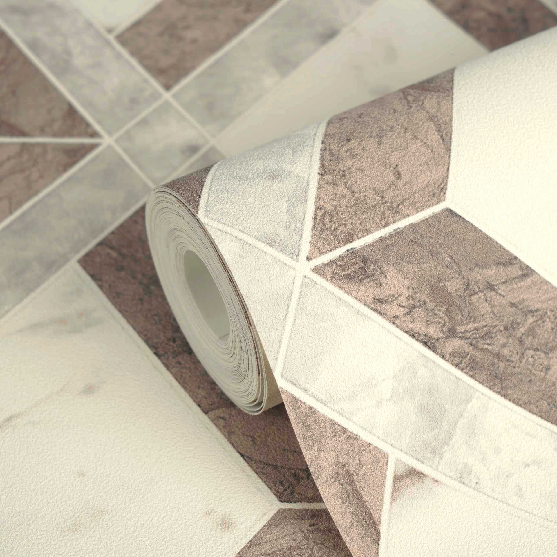 Versace Vliestapete »Versace 6 Tarsia –« 3D-Optik | Barock | Motiv geprägt Modernes Rautendesign in Marmoroptik mit strukturierter Oberfläche