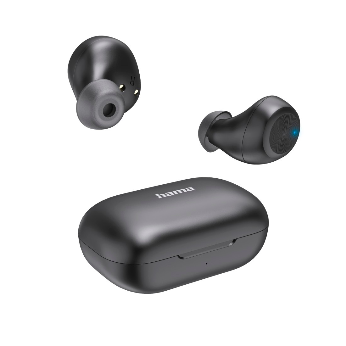 HAMA wireless In-Ear-Kopfhörer "Bluetooth-Kopfhörer kabellos (In-Ear, Equalizer, Mikrofon)", schwarz, Kopfhörer, True Wireless,