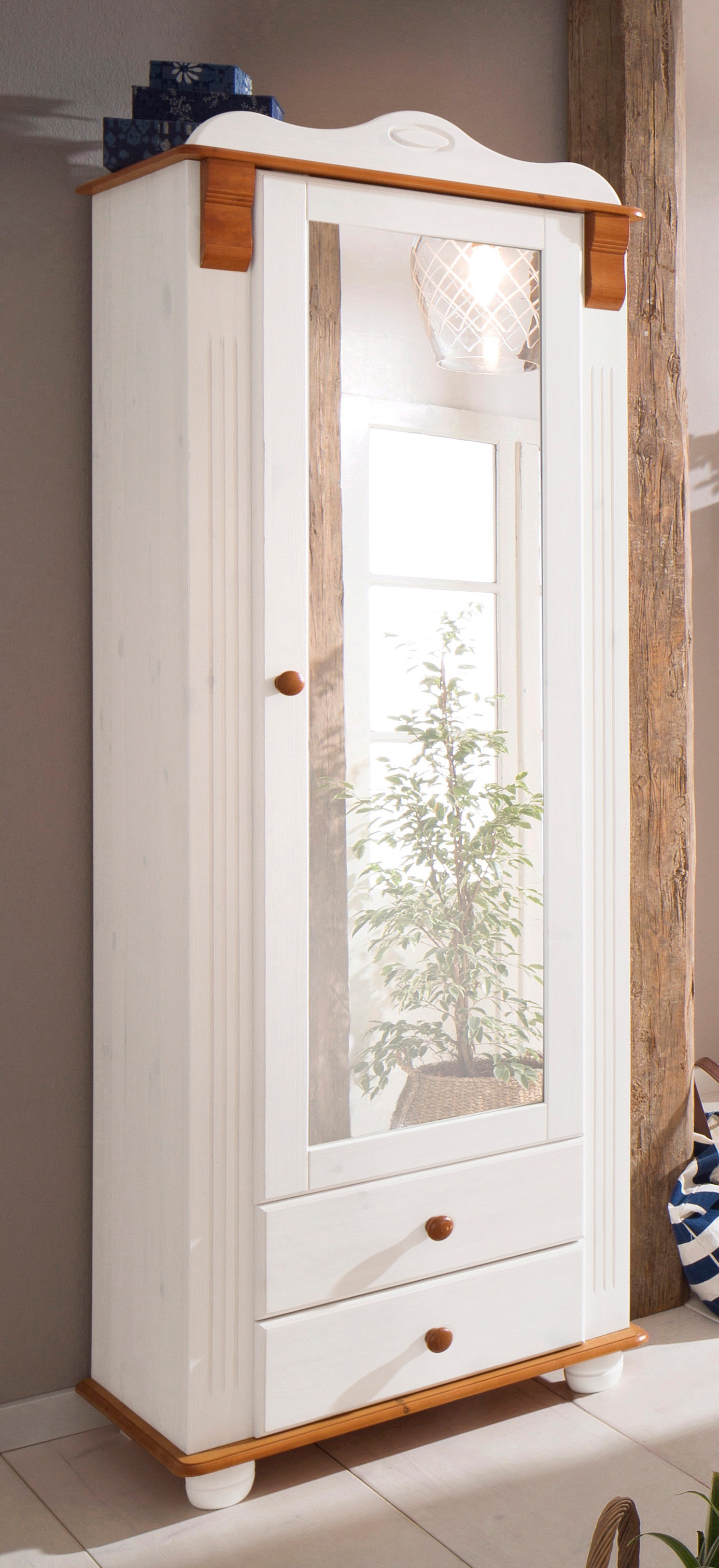 OTTO home Garderobenschrank "Adele" mit Spiegel, Breite 63 cm, mit 2 Schubl günstig online kaufen