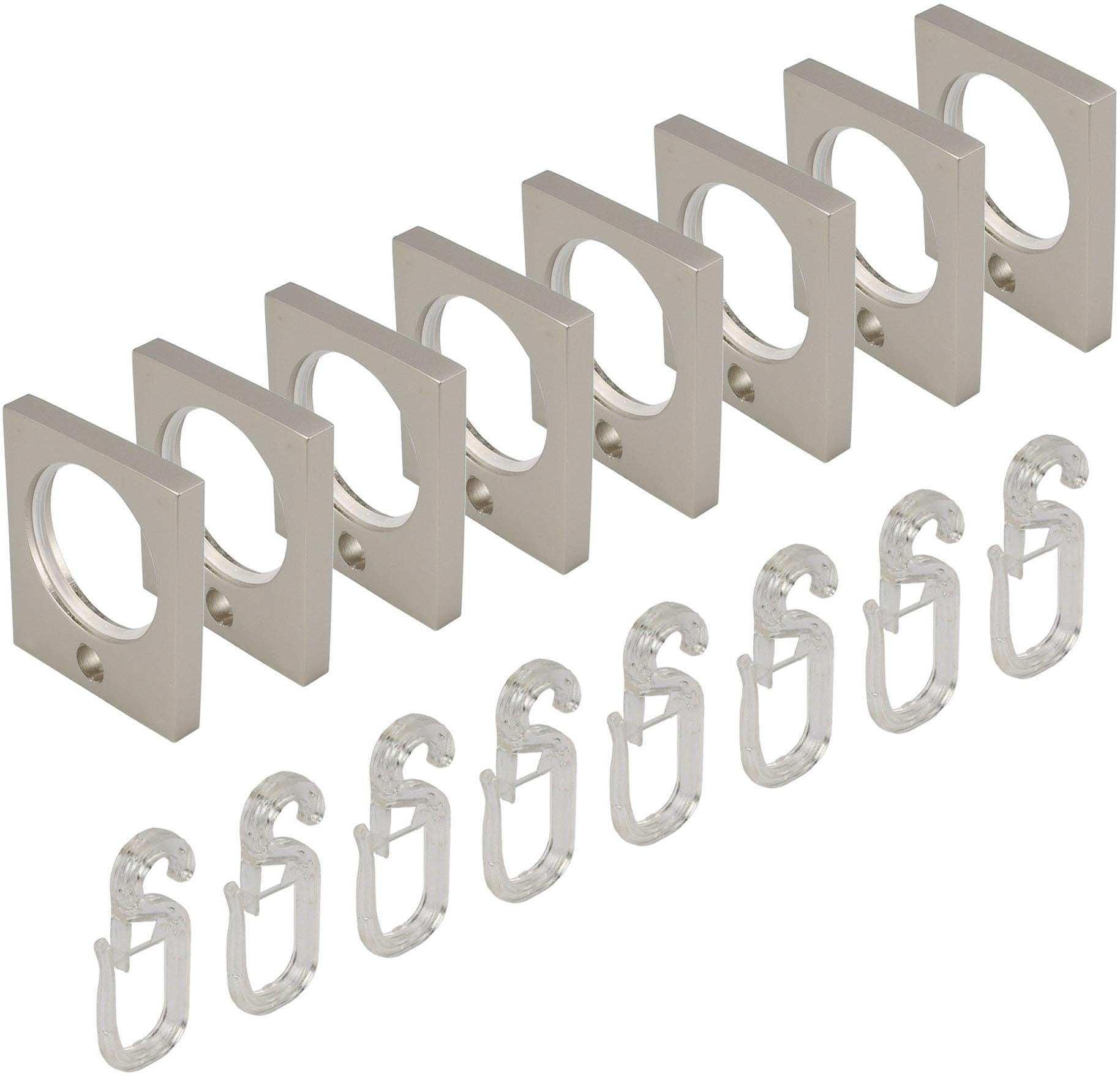 Liedeco Gardinenring, eckig, Gardinenstangen Rechnung für 8 16 auf Ø mm (Set, St., Faltenlegehaken), mit | BAUR