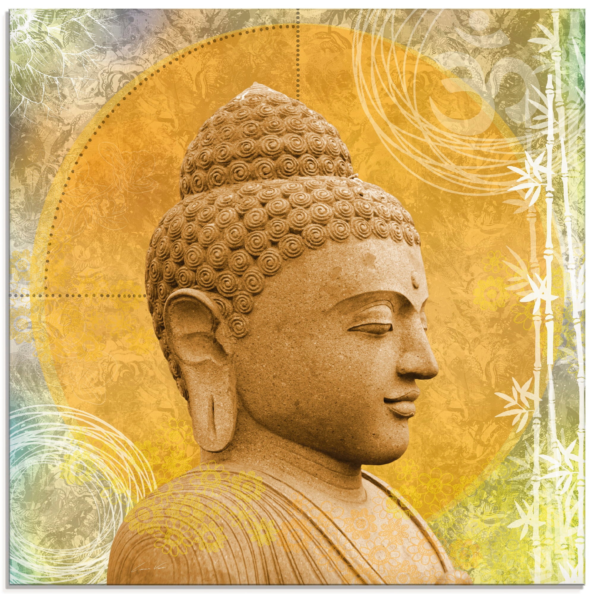 Glasbild »Buddha II«, Spa, (1 St.), in verschiedenen Größen