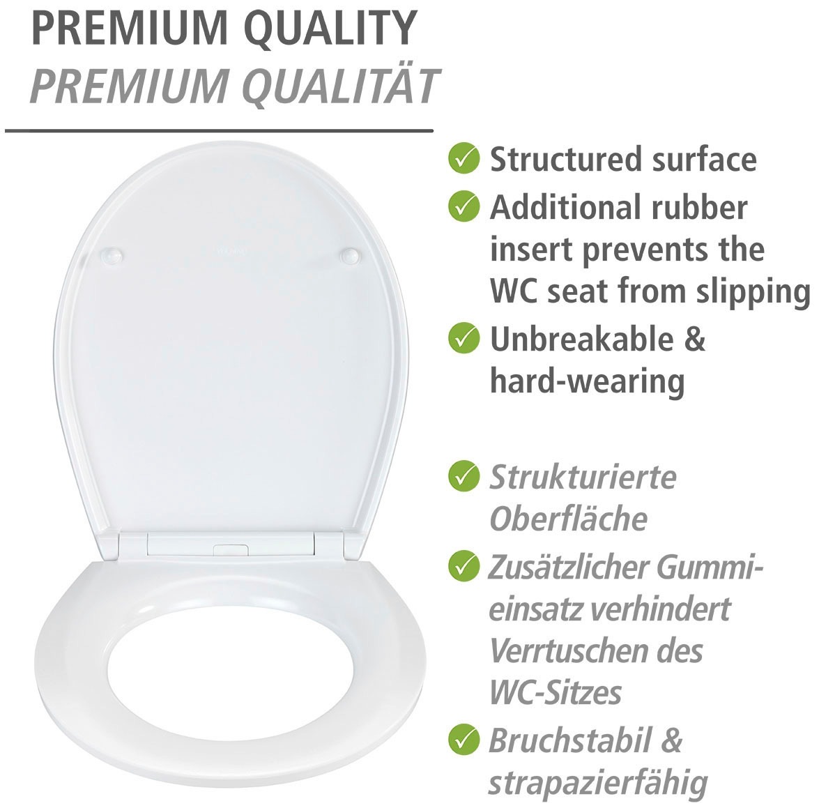 WENKO WC-Sitz »Rollin’Art Red Blossom«, mit Relief, aus antibakteriellem Duroplast