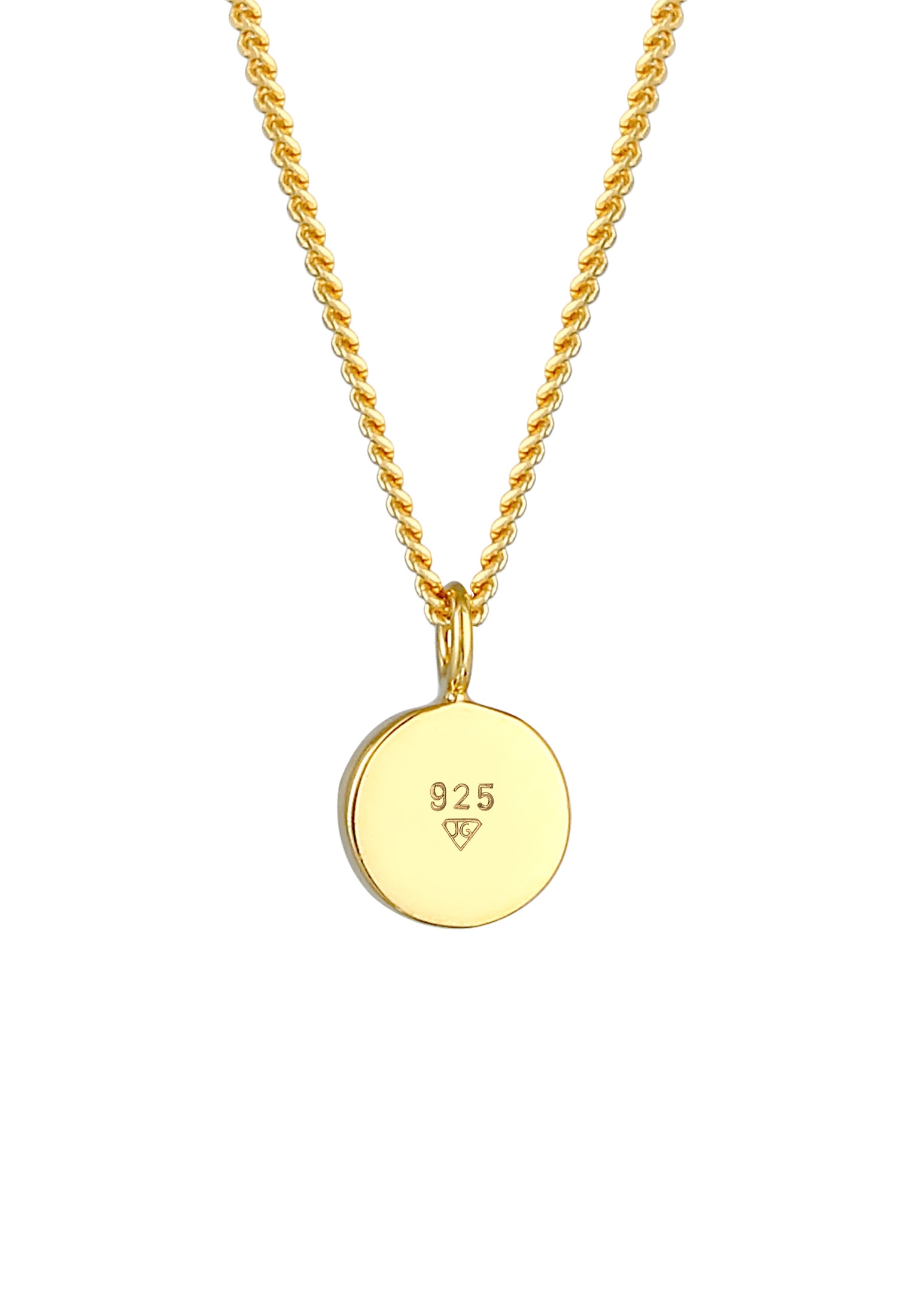 Elli Kette mit Anhänger »Halskette Basic Plättchen Rund Emaille 925 Silber«
