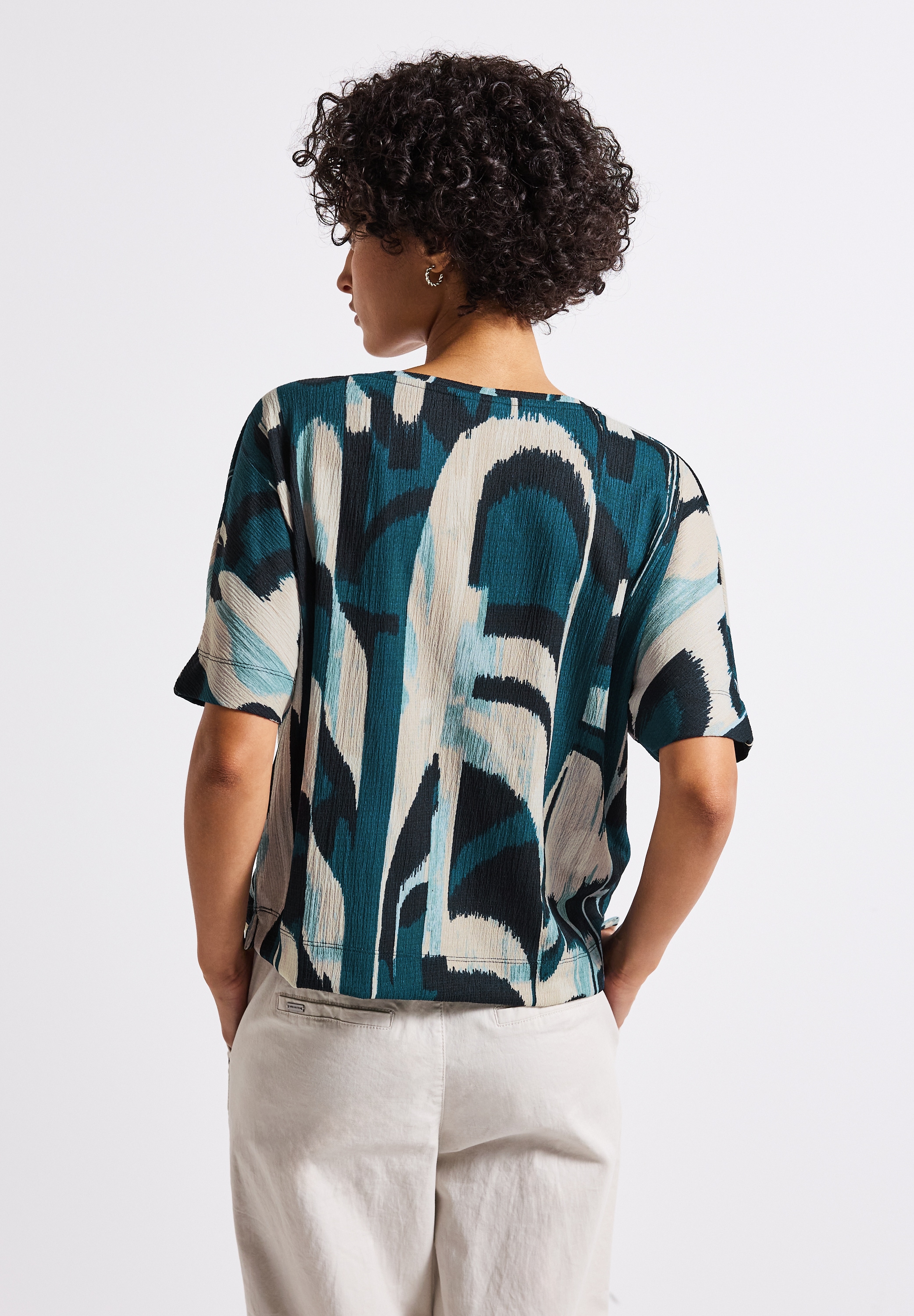 STREET ONE T-Shirt, aus elastischem Materialmix