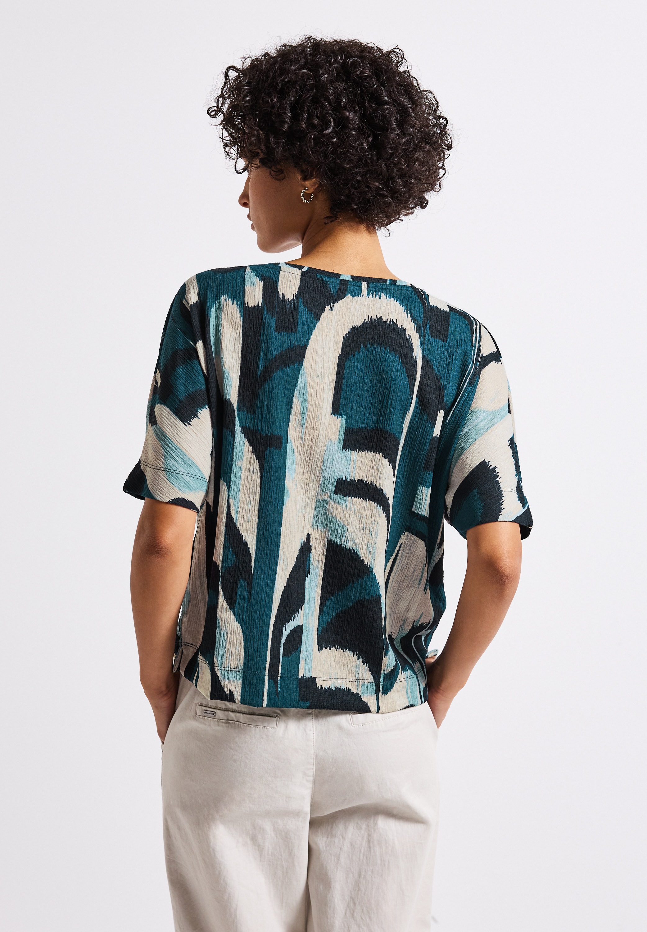 STREET ONE T-Shirt, aus elastischem Materialmix günstig online kaufen