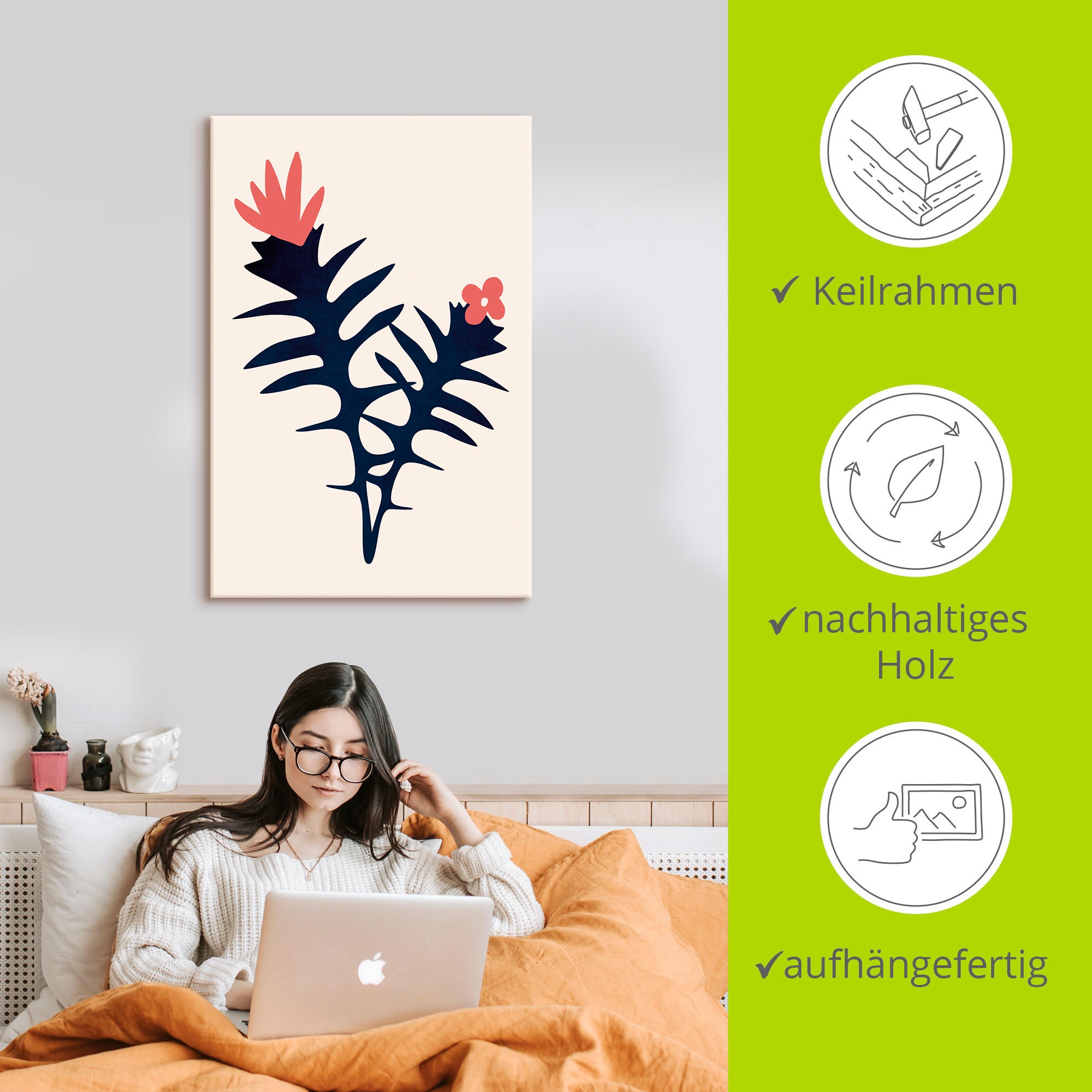 Artland Wandbild »Für immer zusammen«, Pflanzenbilder, (1 St.), als Alubild, Leinwandbild, Wandaufkleber oder Poster in versch. Größen