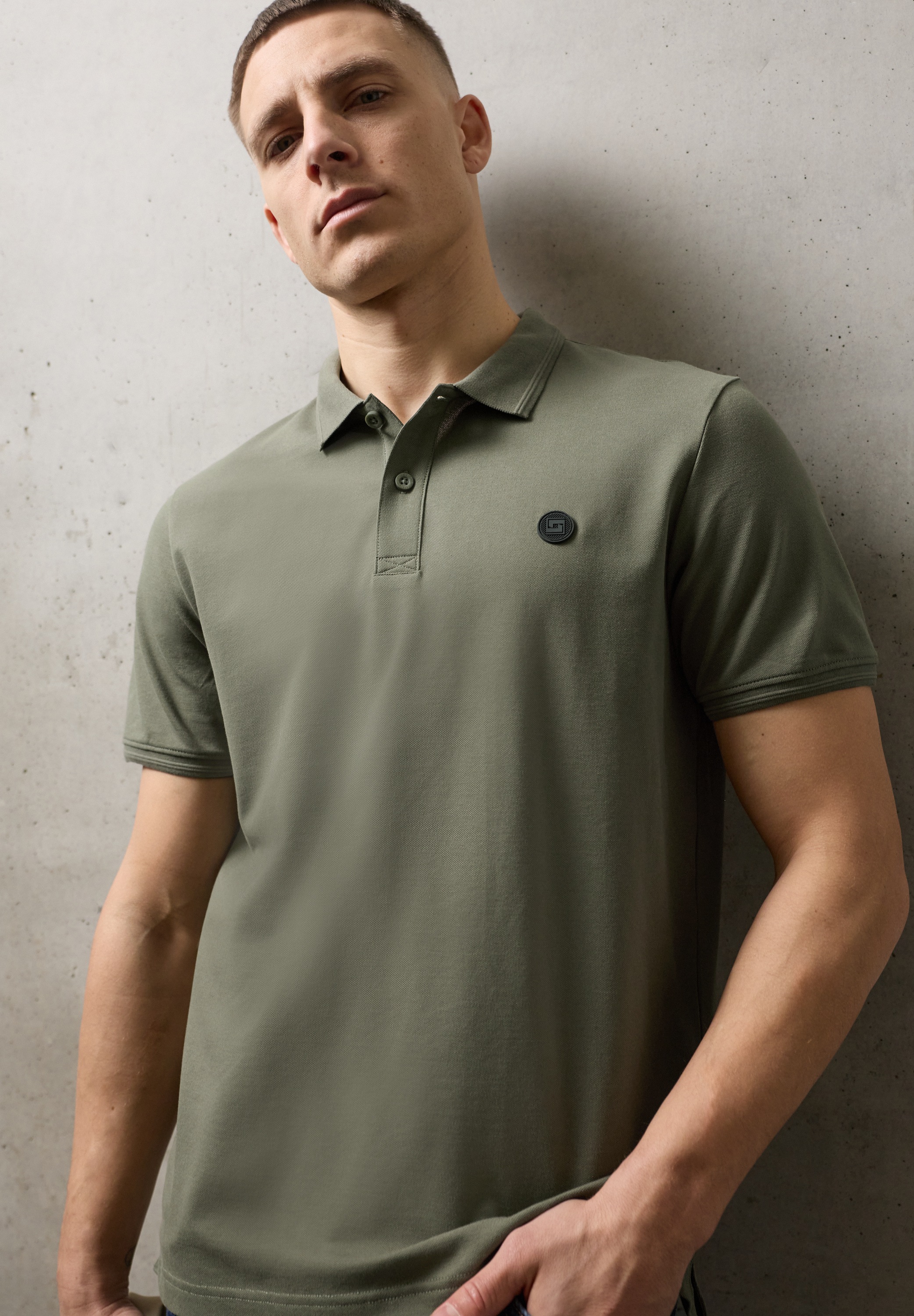 STREET ONE MEN Poloshirt aus Baumwolle mit Stretchante günstig online kaufen