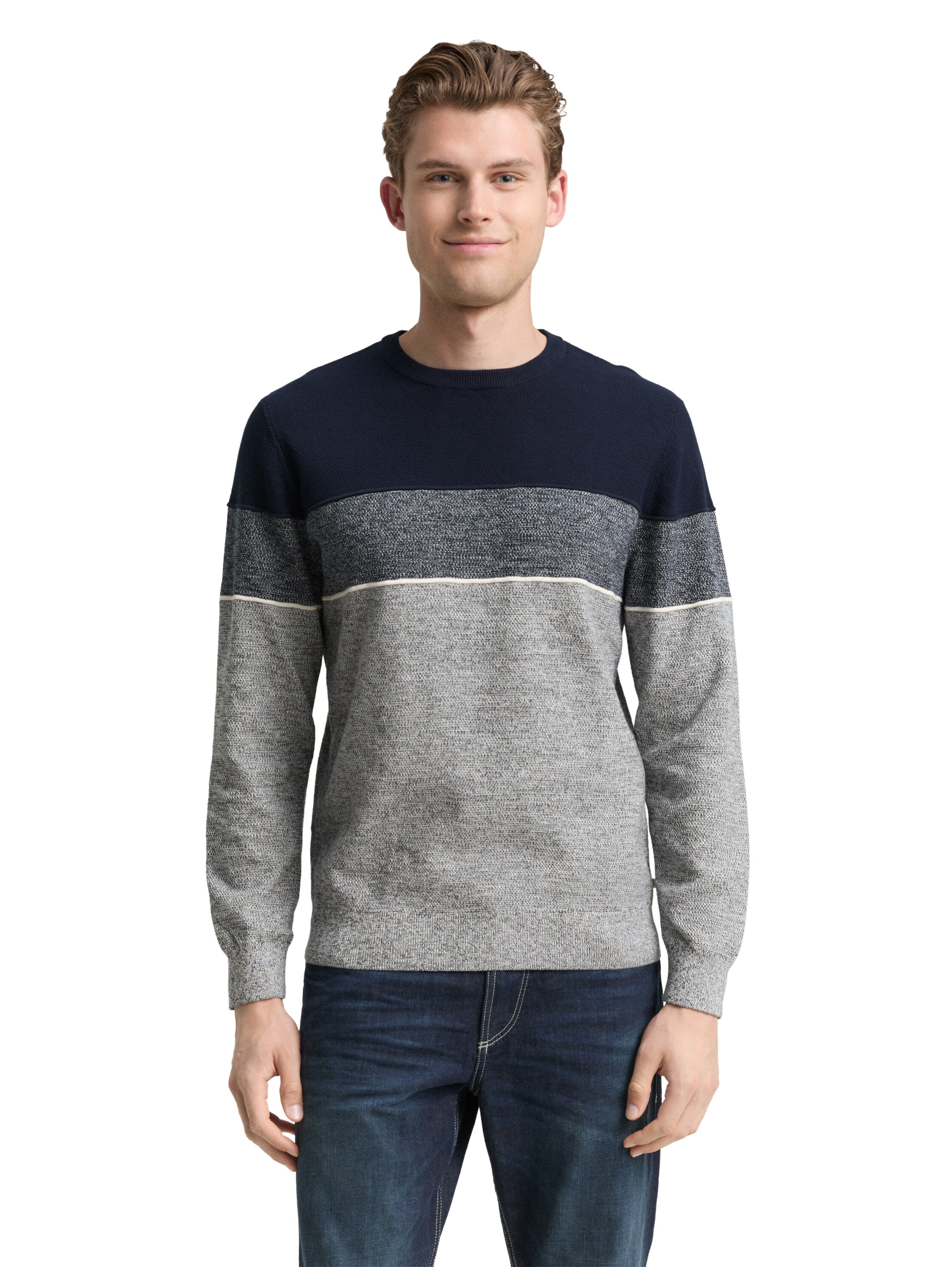 TOM TAILOR Rundhalspullover mit Colorblock günstig online kaufen