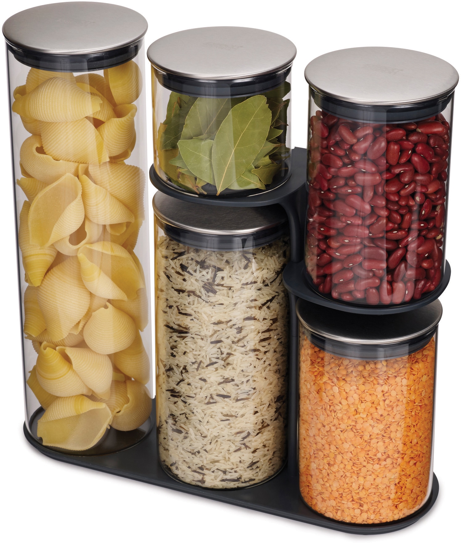 Joseph Joseph "Podium 100" Borosilikatglas, 1 x 1, 9 l, 1 x 1, 2 l, 2 x 900 ml), 1 x 500 ml