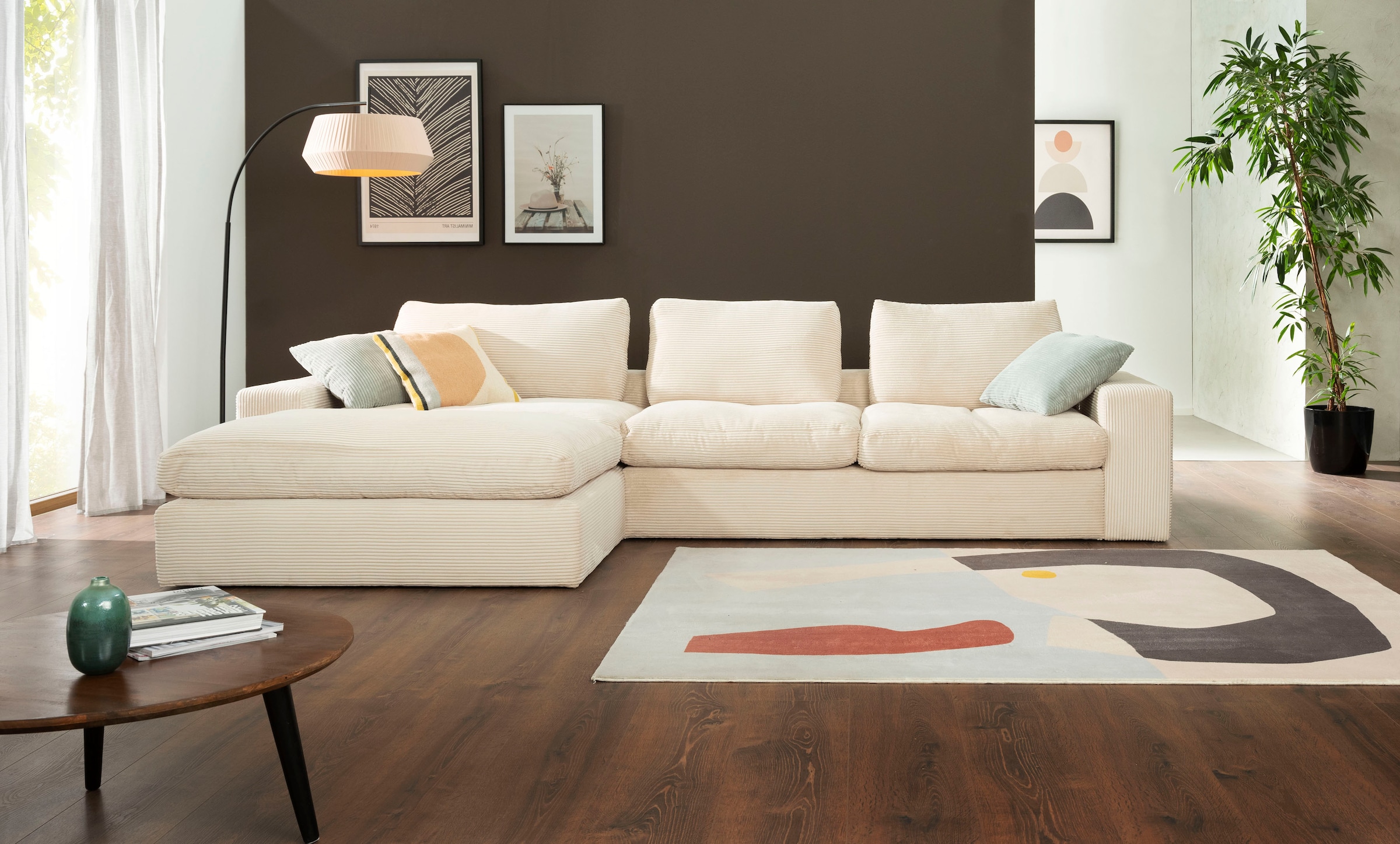 alina Ecksofa »Sandy« mit Recamiere, in modernem Cordstoff
