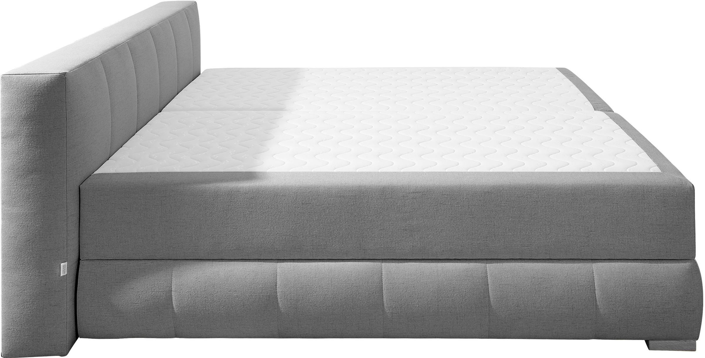 Boxbett HOME AFFAIRE Chelles grau 207x225cm inkl. Topper und Bettkasten 3