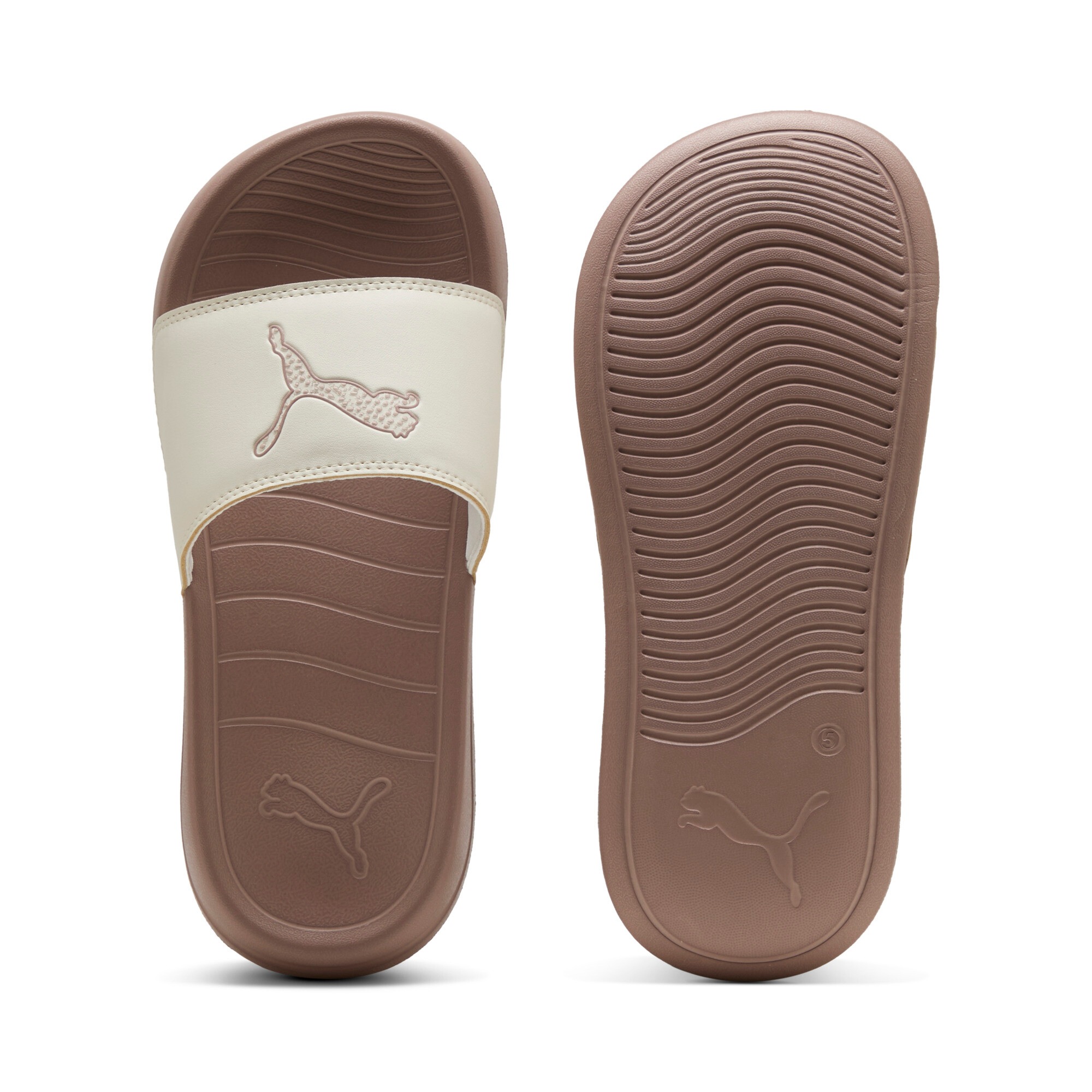 Badesandale PUMA "POPCAT 20 TOPCAT", Damen, Gr. 42, frosted ivory, sandstone, Synthetik, Schuhe, leicht profiliertes Laufsohlenprofil, ohne Verschluss 3