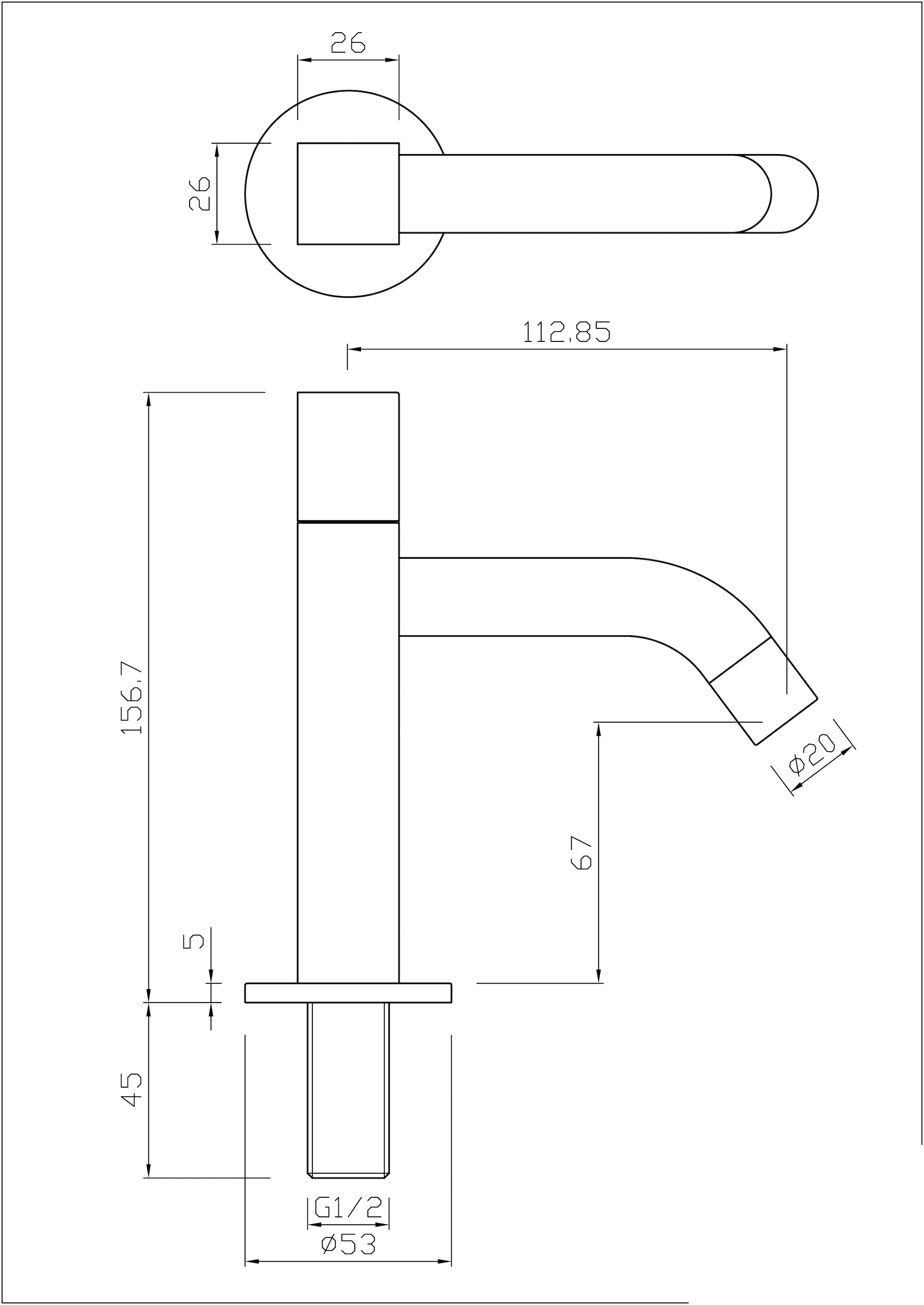 ADOB Waschtischarmatur »Palazzo«, (Kaltwasserarmatur), Eckig, 145 mm