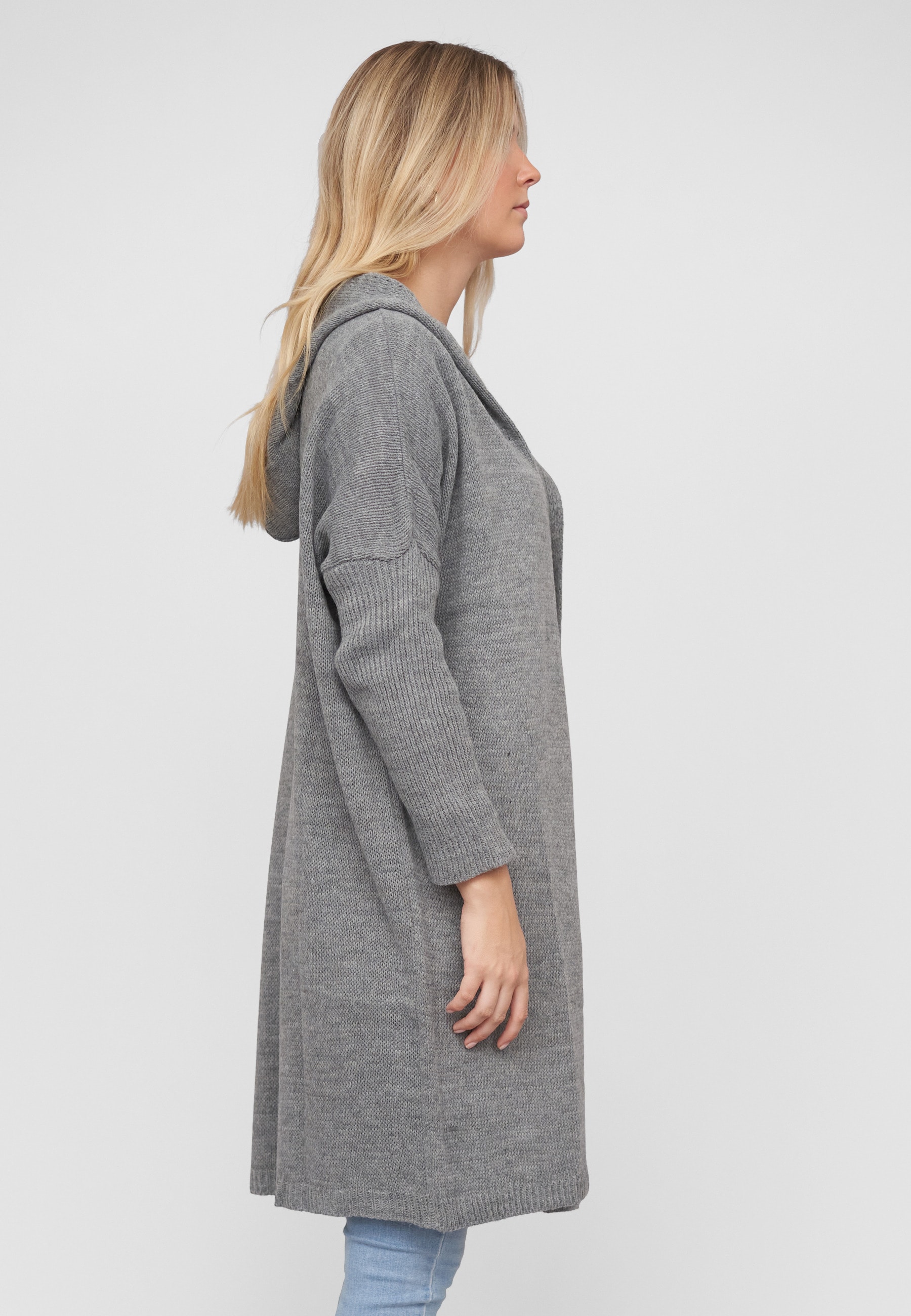 CLOUD 5IVE Strickjacke »CLOUD 5IVE Longform knit cardigan with hood« 1