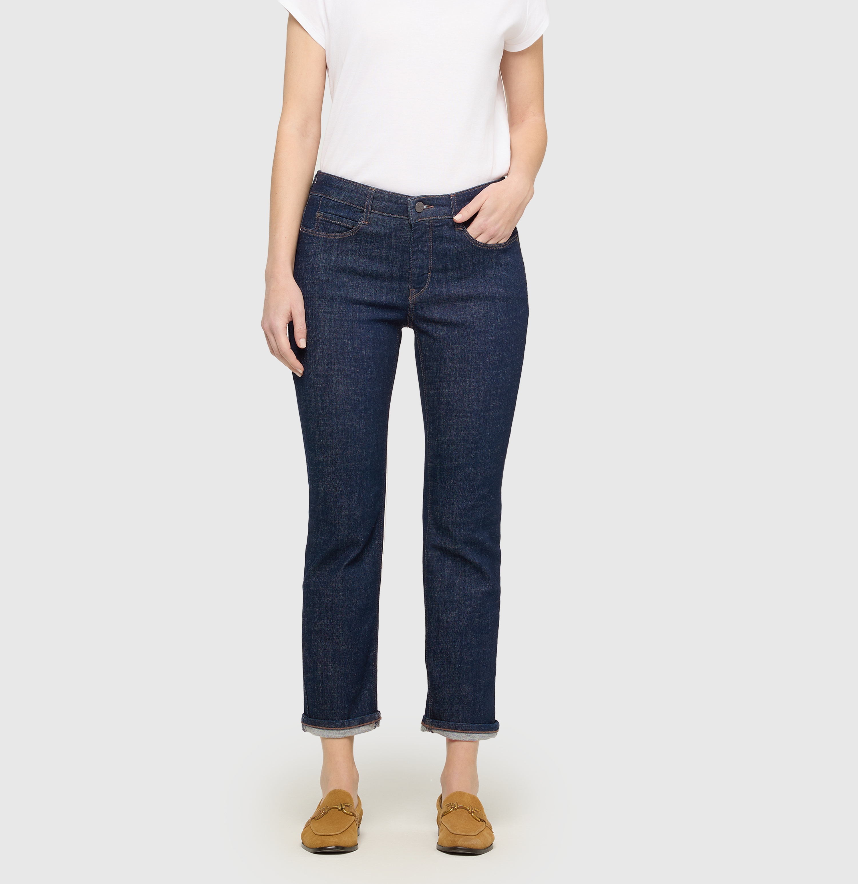 MAC 7/8-Jeans "DREAM cropped auth." Innovativer Hyperstretch Denim mit figurformendem Shaping-Effekt