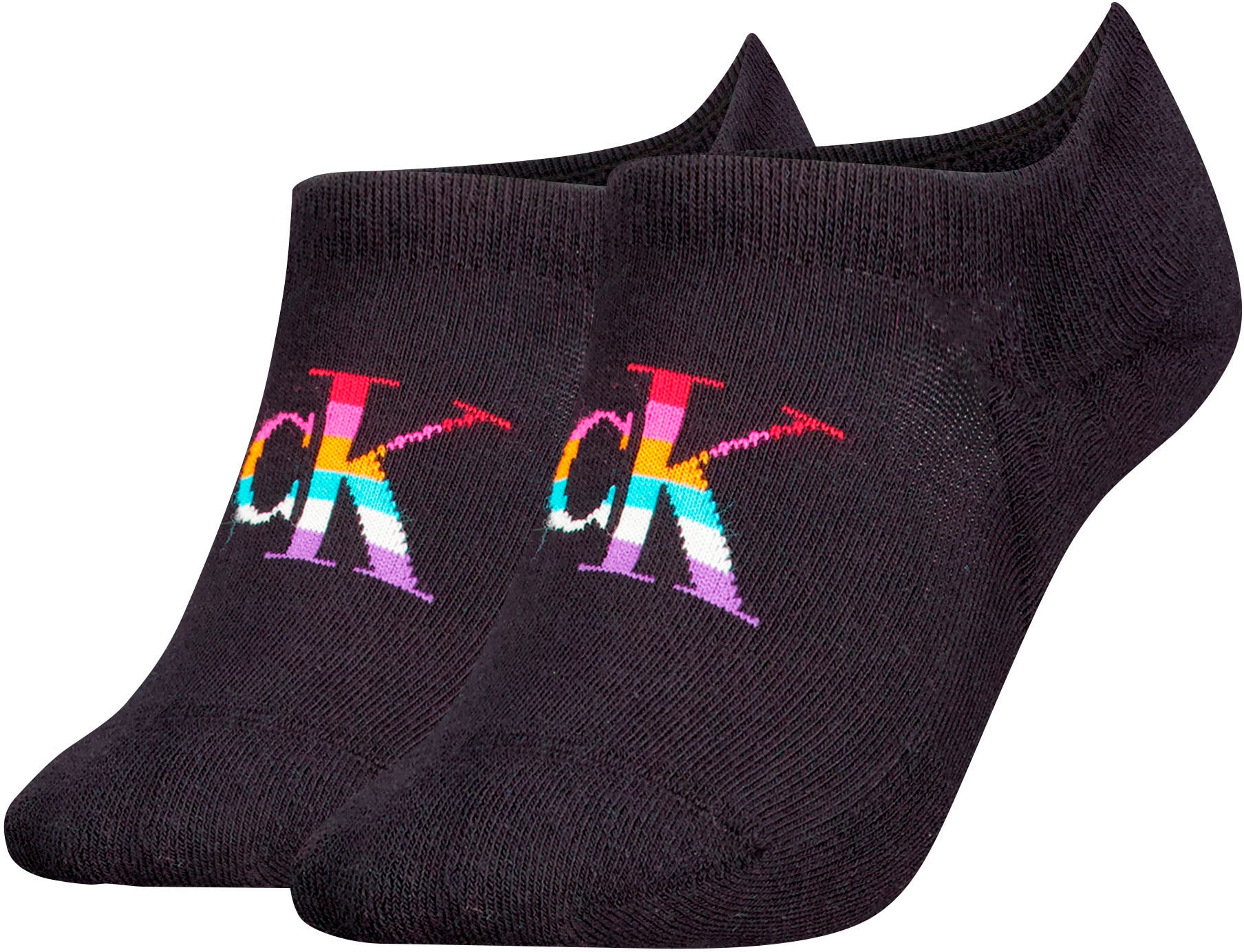 Füßlinge »CKJ WOMEN FOOTIE HIGH CUT PRIDE«, (Packung, 2er-Pack), mit Regenbogen-Logo