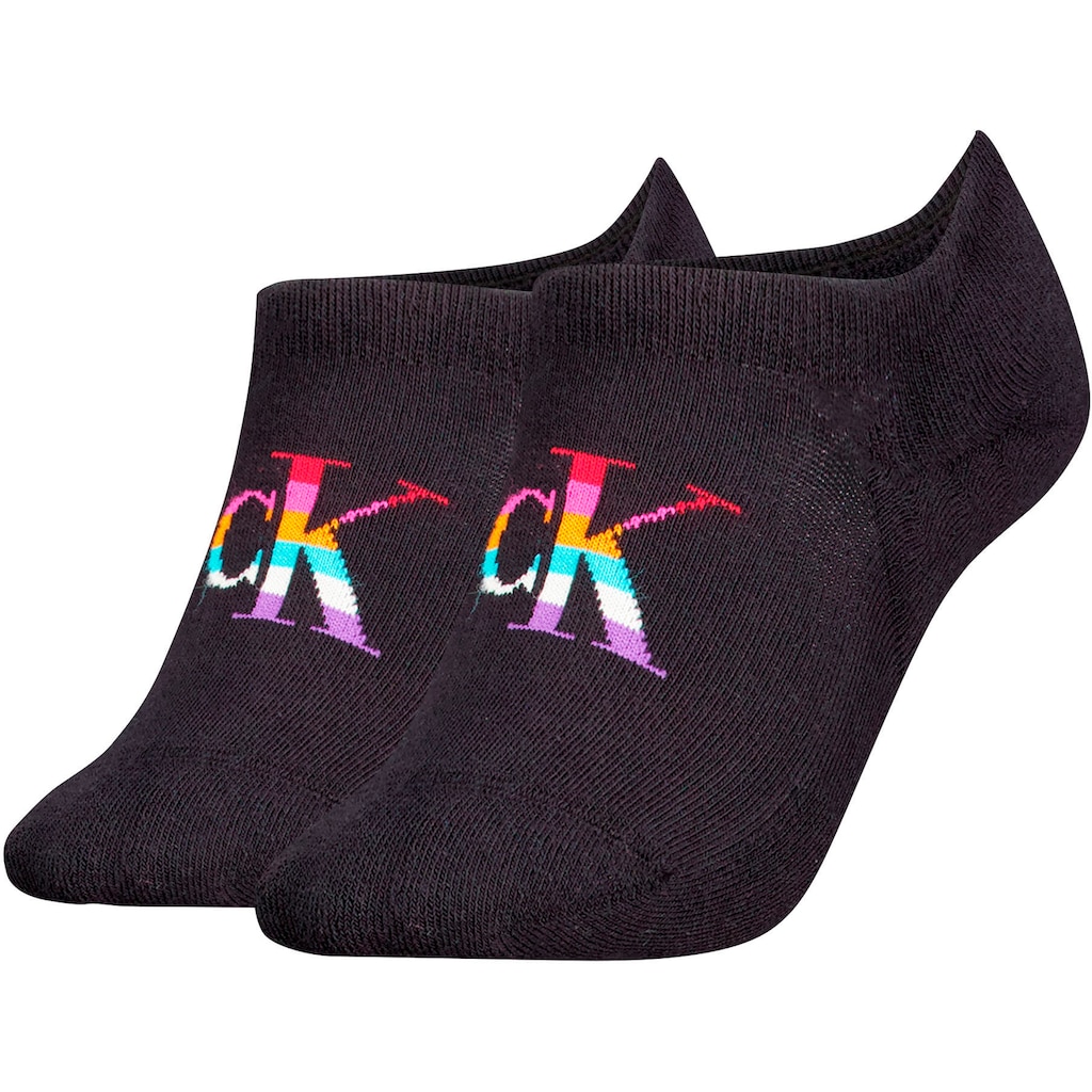 Calvin Klein Jeans Füßlinge »CKJ WOMEN FOOTIE HIGH CUT PRIDE«, (Packung, 2 Paar), mit Regenbogen-Logo